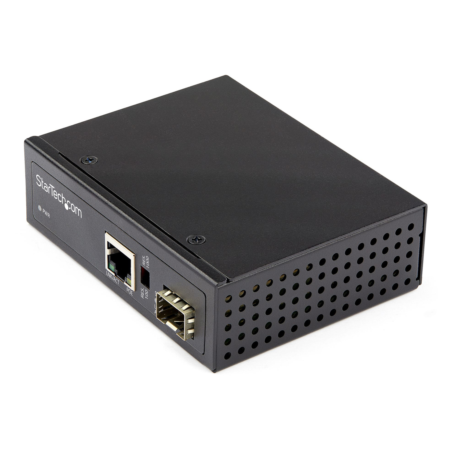 StarTech.com PoE + Industrial Media Converter 60W Media Converter Fiber Optic Copper Singlemode/