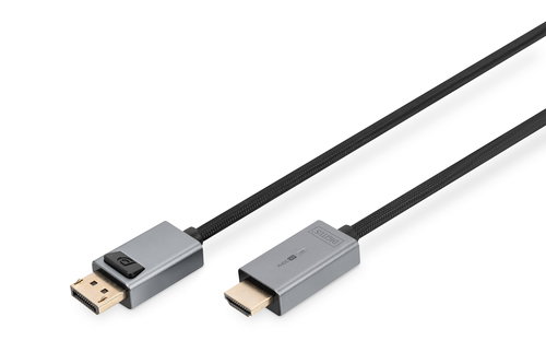 1.8M DP/HDMI CABLE WITH LED - ALUMINUM HOUSING GOLD PLATED