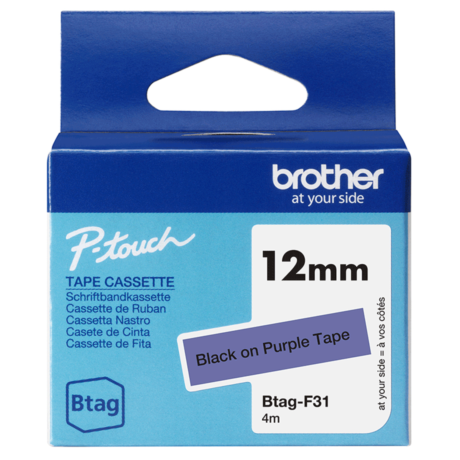 Bredher BTAG-F31 Black on Purple Roll (1.2 Cm X 4 M)