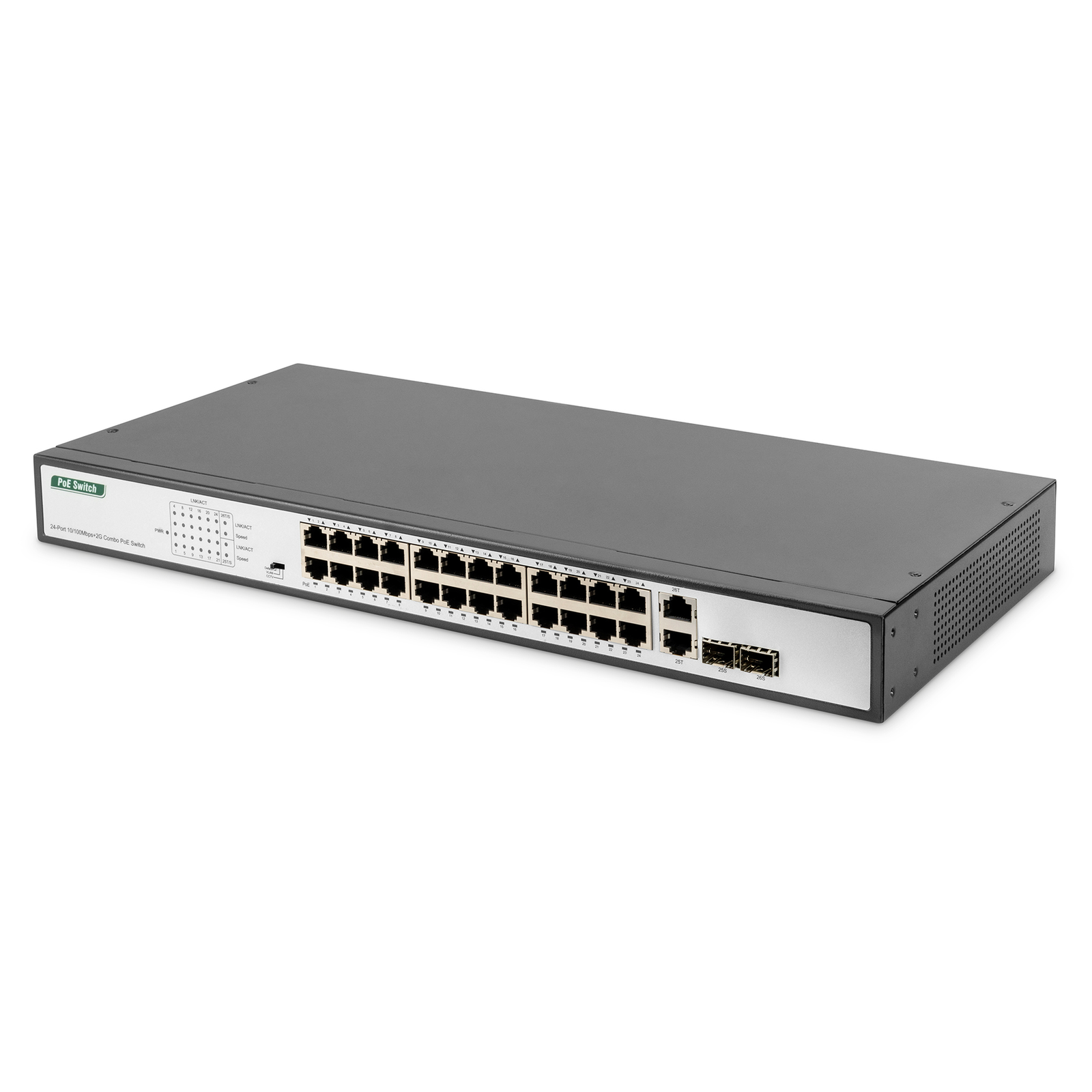 Digitus Switch 24-Port 10 100 370W PoE Unmanaged Black