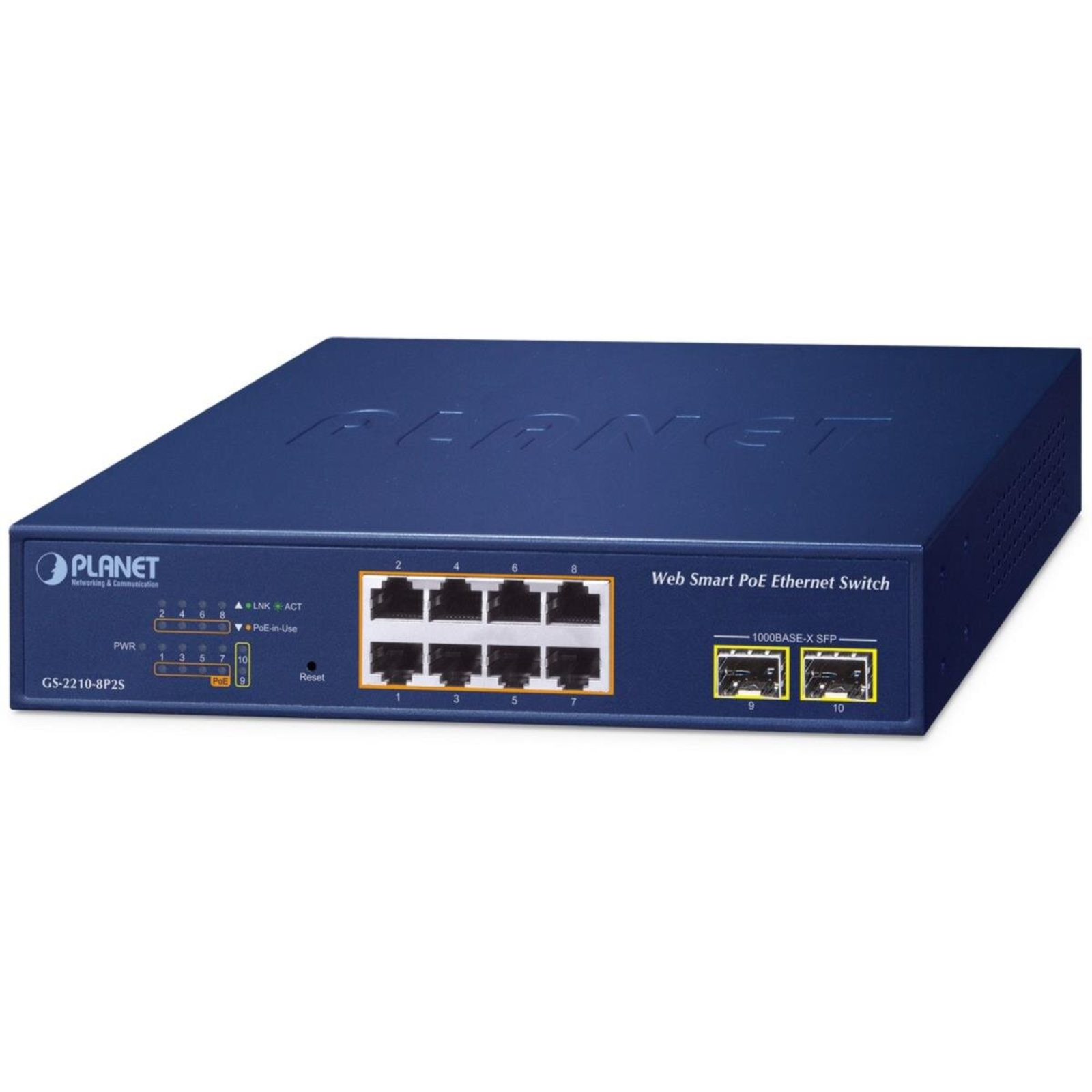 Planet Poe+ Web Smart Switch GS-2210-8P2S Switch Copper Wire