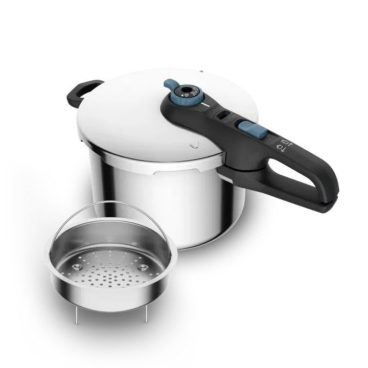 Pressure cooker TEFAL SECURE TRENDY 6L + stainless steel basket