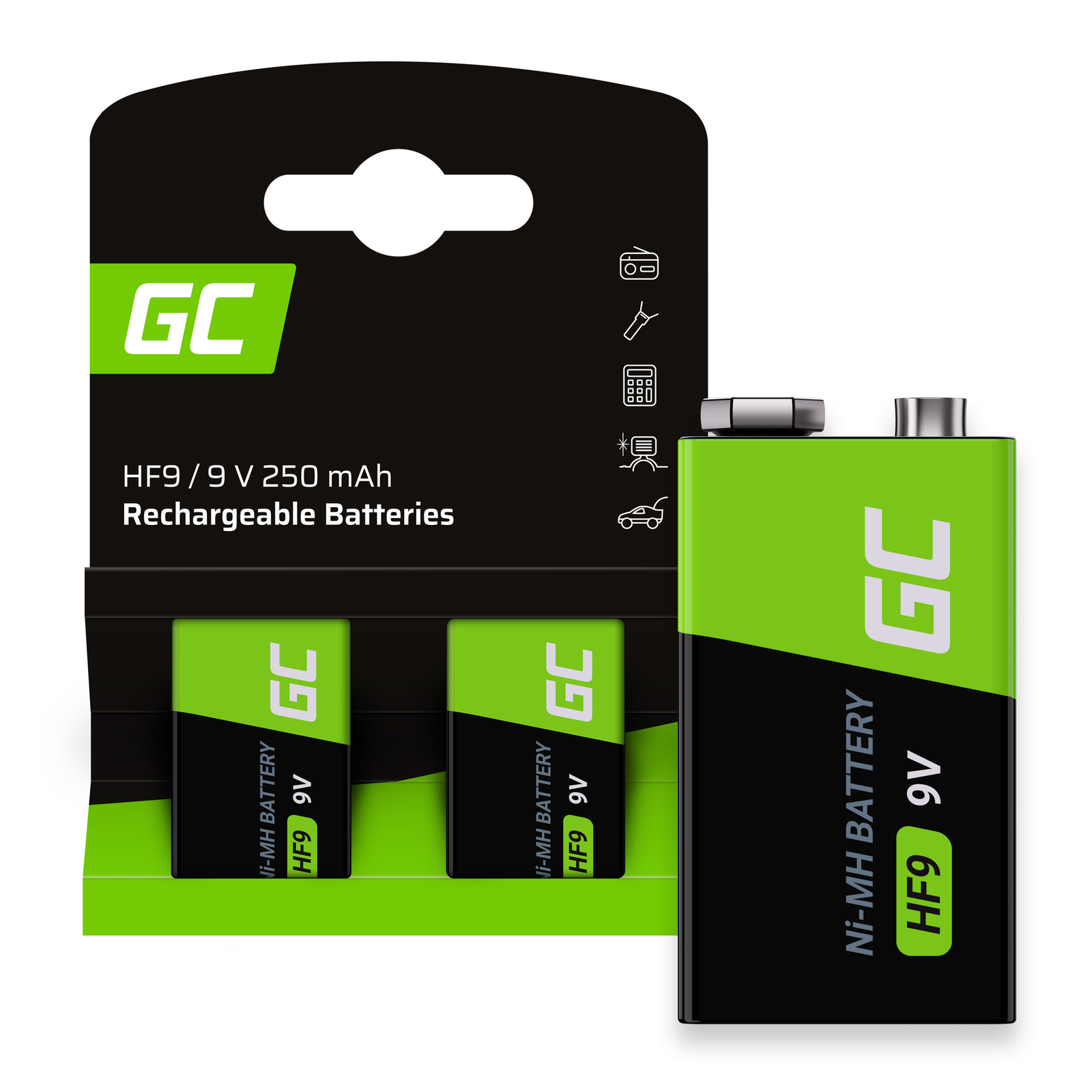 Greencell 2x AAA Batteries Rechargeable HR20 8000mAh