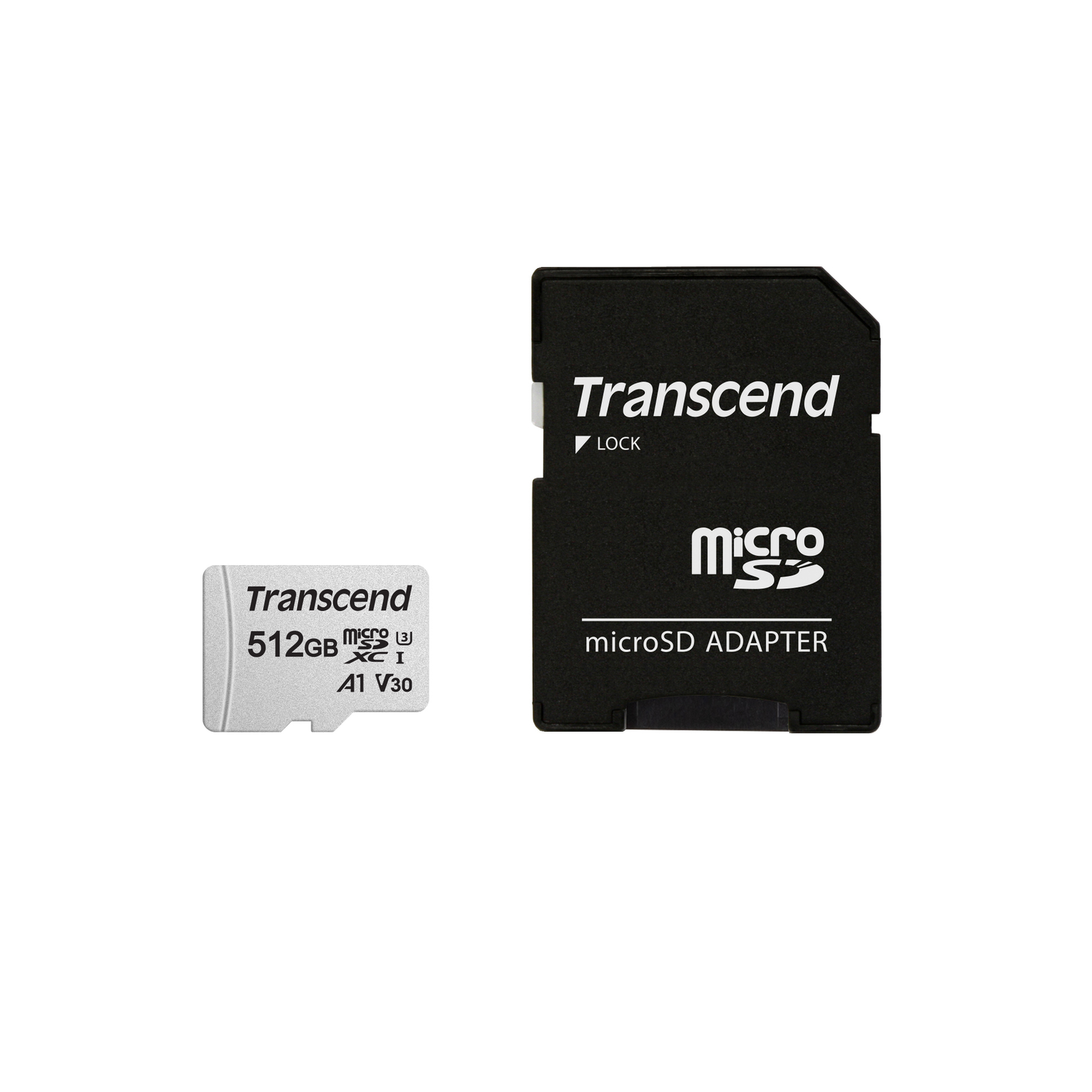 Transcend SD MicroSD Card 512GB SDXC USD300S-A W Adapter