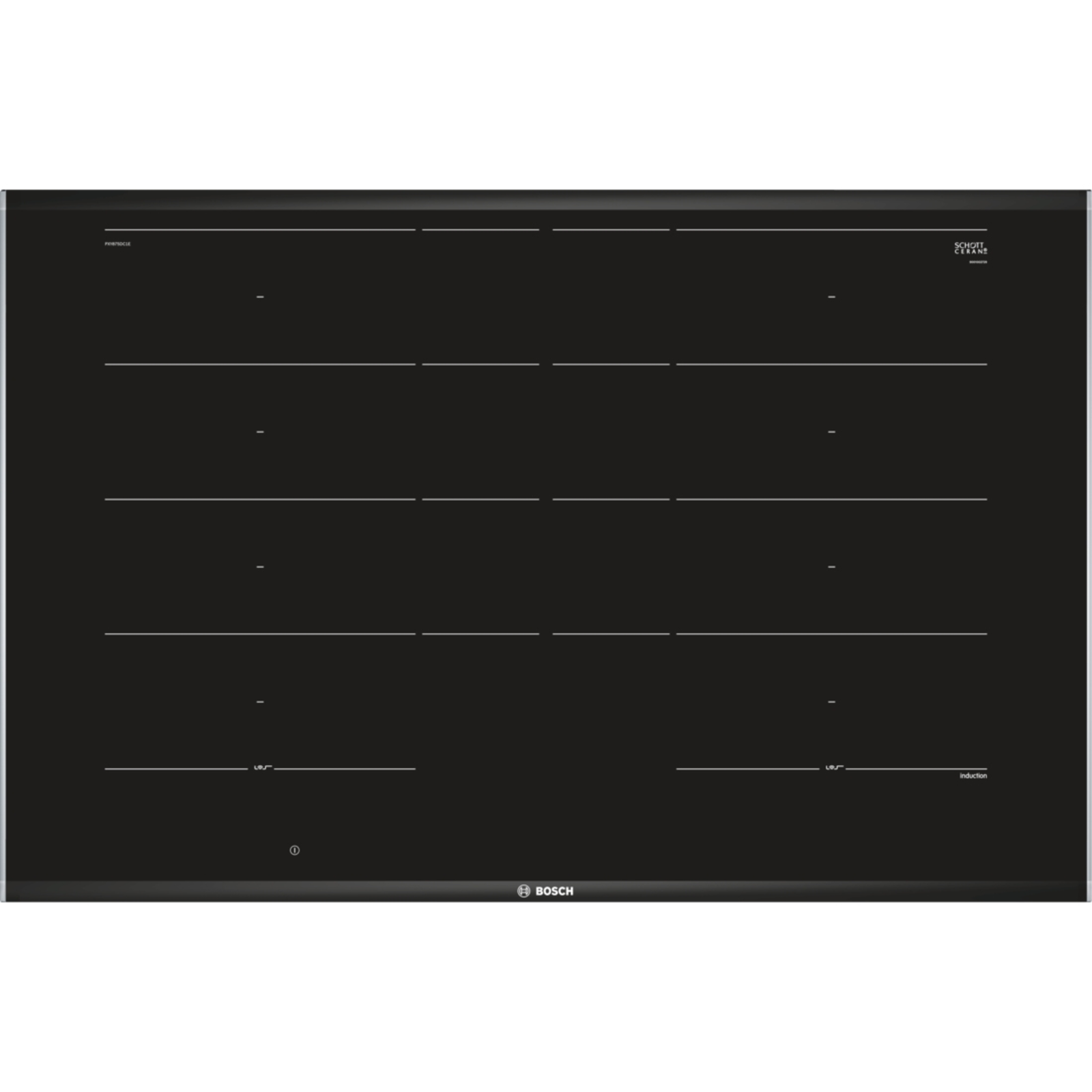 Bosch Serie 8 PXY875DC1E hob Black Built-in 81 cm Zone induction hob 4 zone(s)