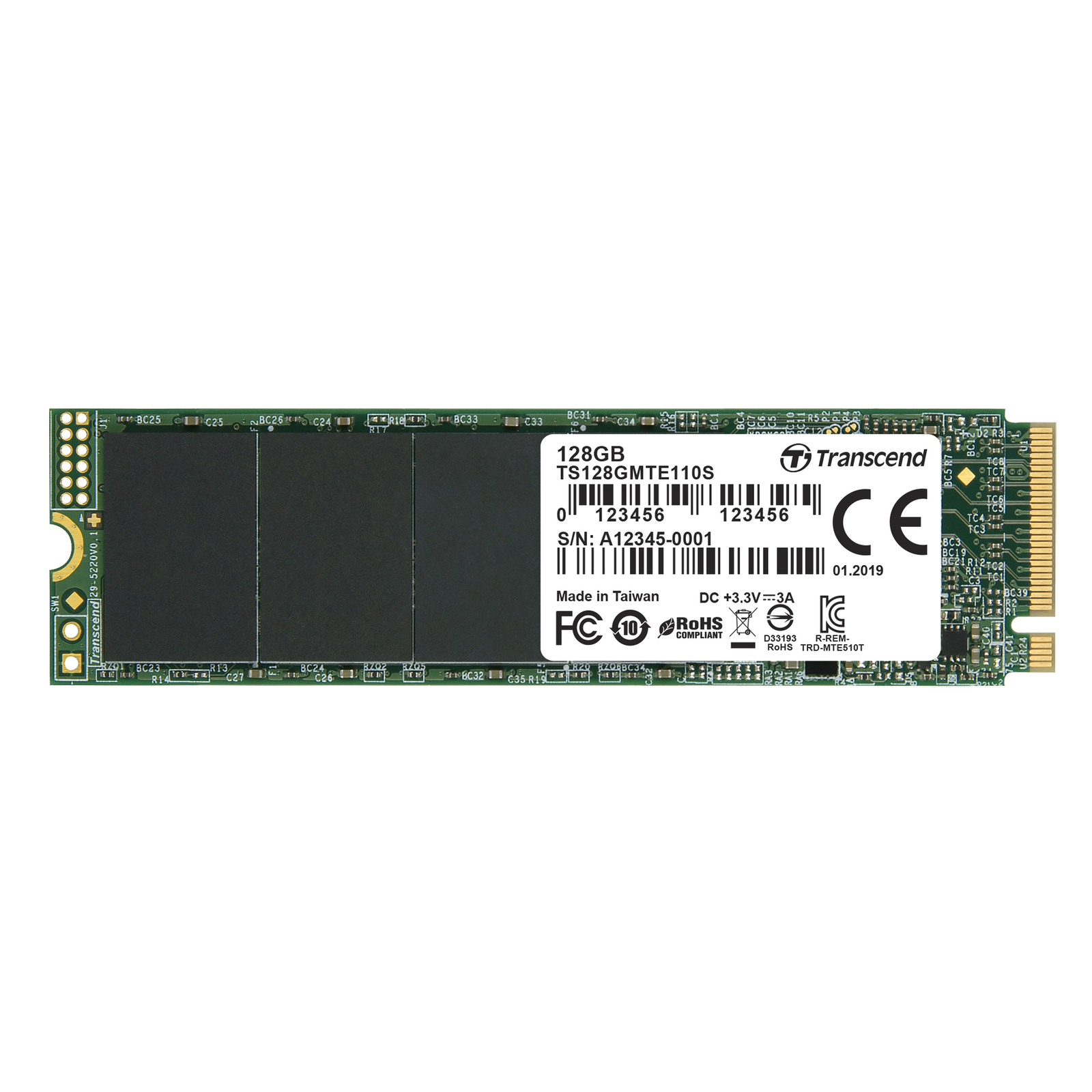 Transcend SSD 128GB M.2 MTE110S M.2 2280 PCIe Gen3 X4 NVMe
