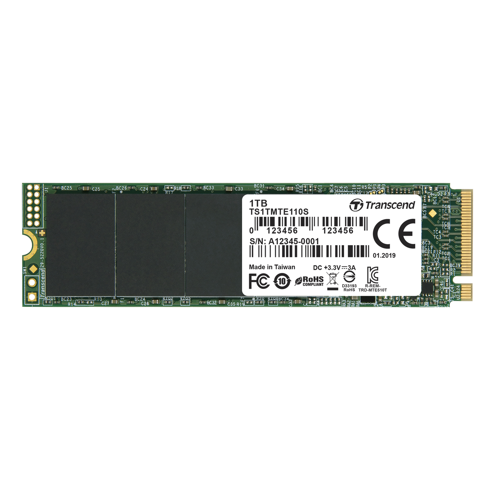 Transcend Solid State Drive 2TB M.2 MTE110S M.2 2280 PCIe Gen3 X4 NVMe