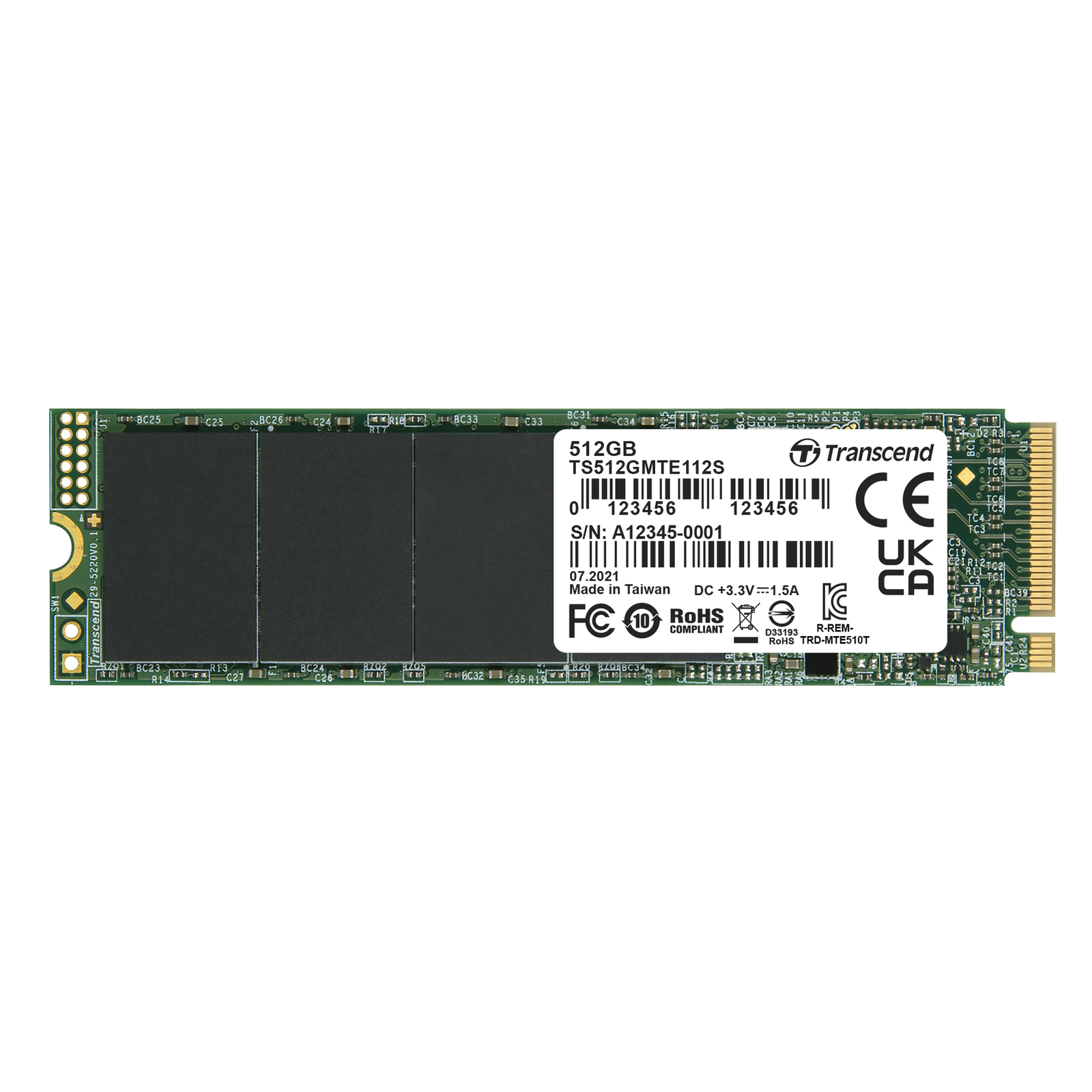 Transcend Solid State Drive 512GB M.2 MTE112S M.2 2280 PCIe Gen3 X4 NVMe