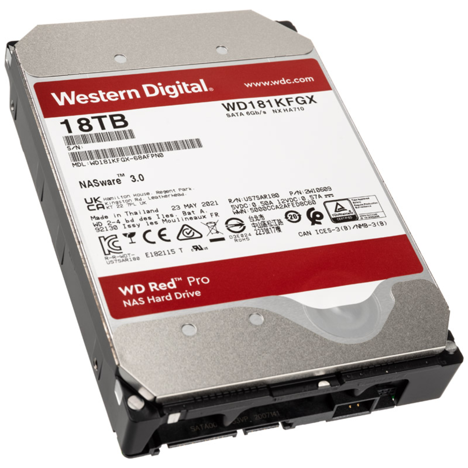 Western Digital Red Pro NAS Hard Drive Harddisk 181KFGX 18TB 3.5 SATA-600 7200rpm