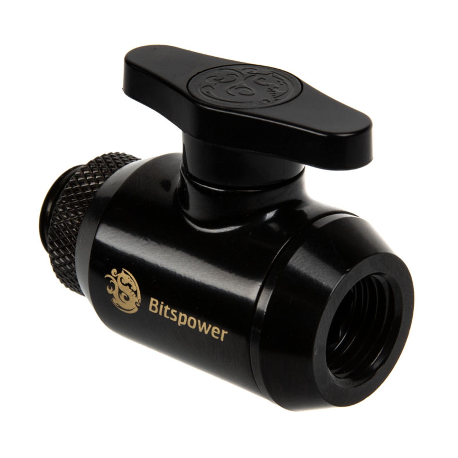 Bitspower Stopcock 1x IG 1/4 Inch 1x G1/4 Inch AG redatable matte Black
