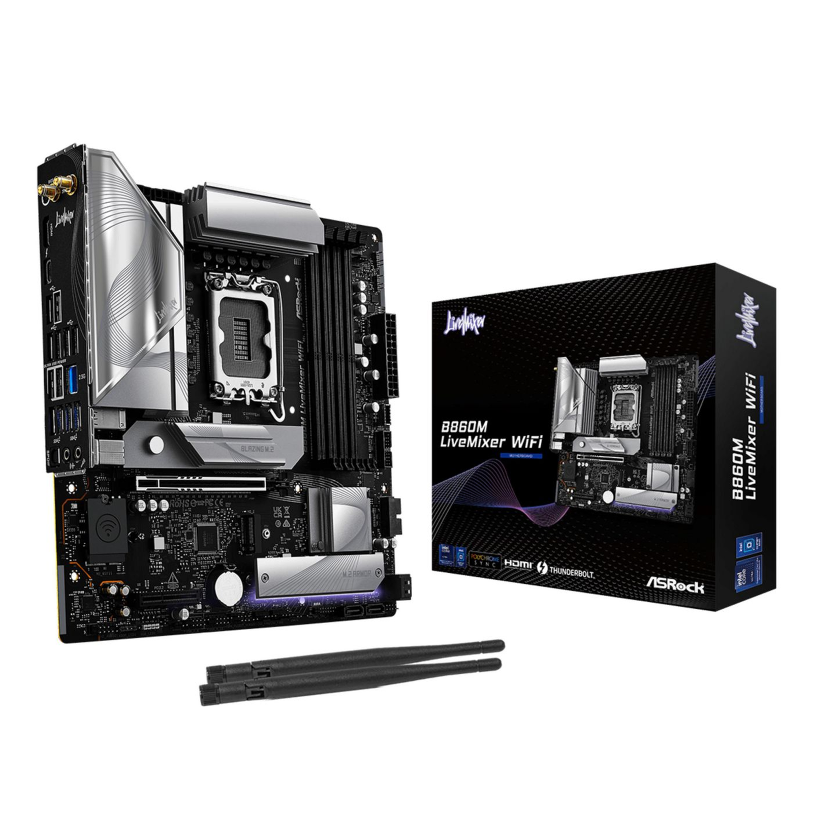 ASRock B860M LiveMixer WiFi DDR5 Intel S1851 Retail (90-MXBRT0-A0UAYZ)