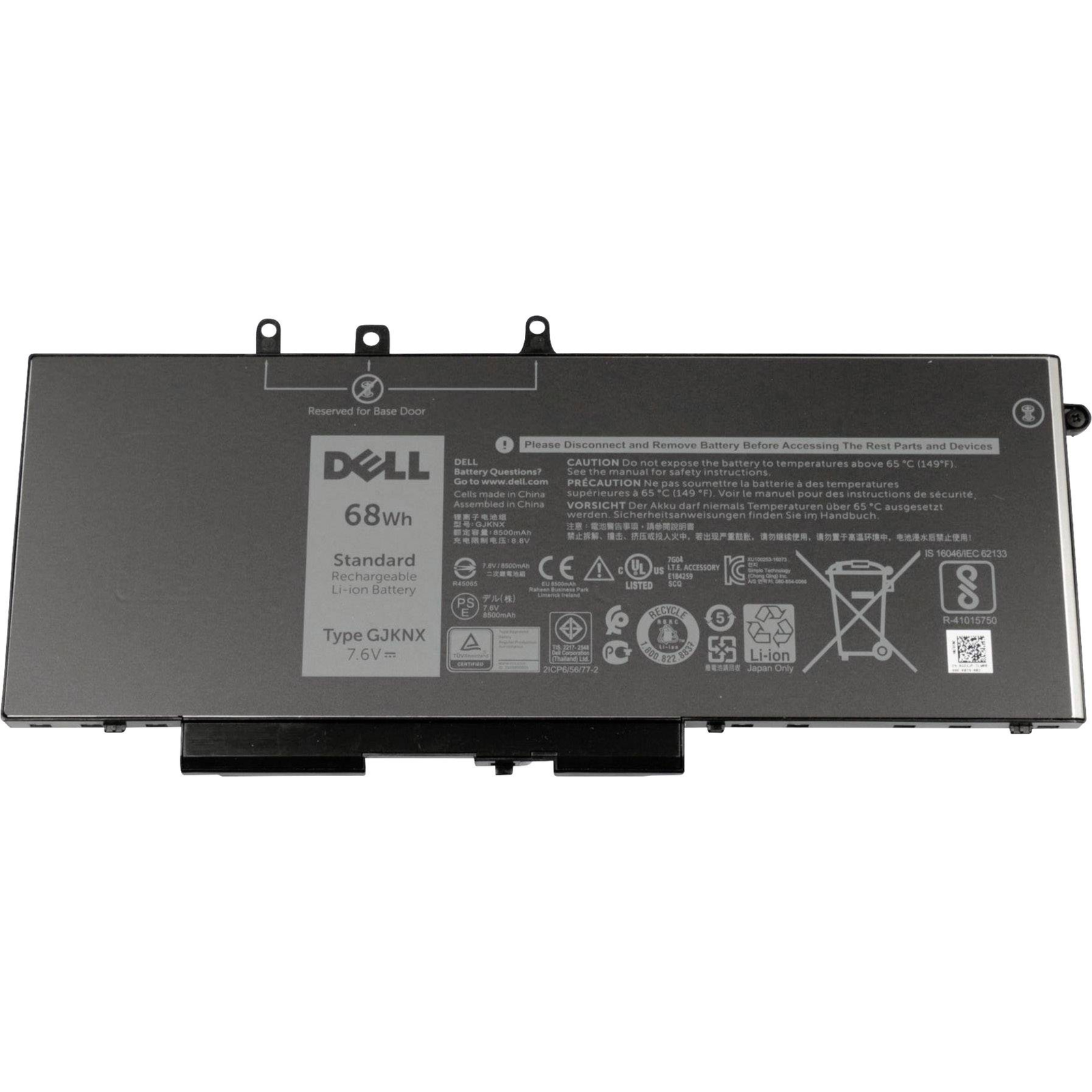 Dell Notebook Battery GJKNX 7.6 V 8550 MAh Dell