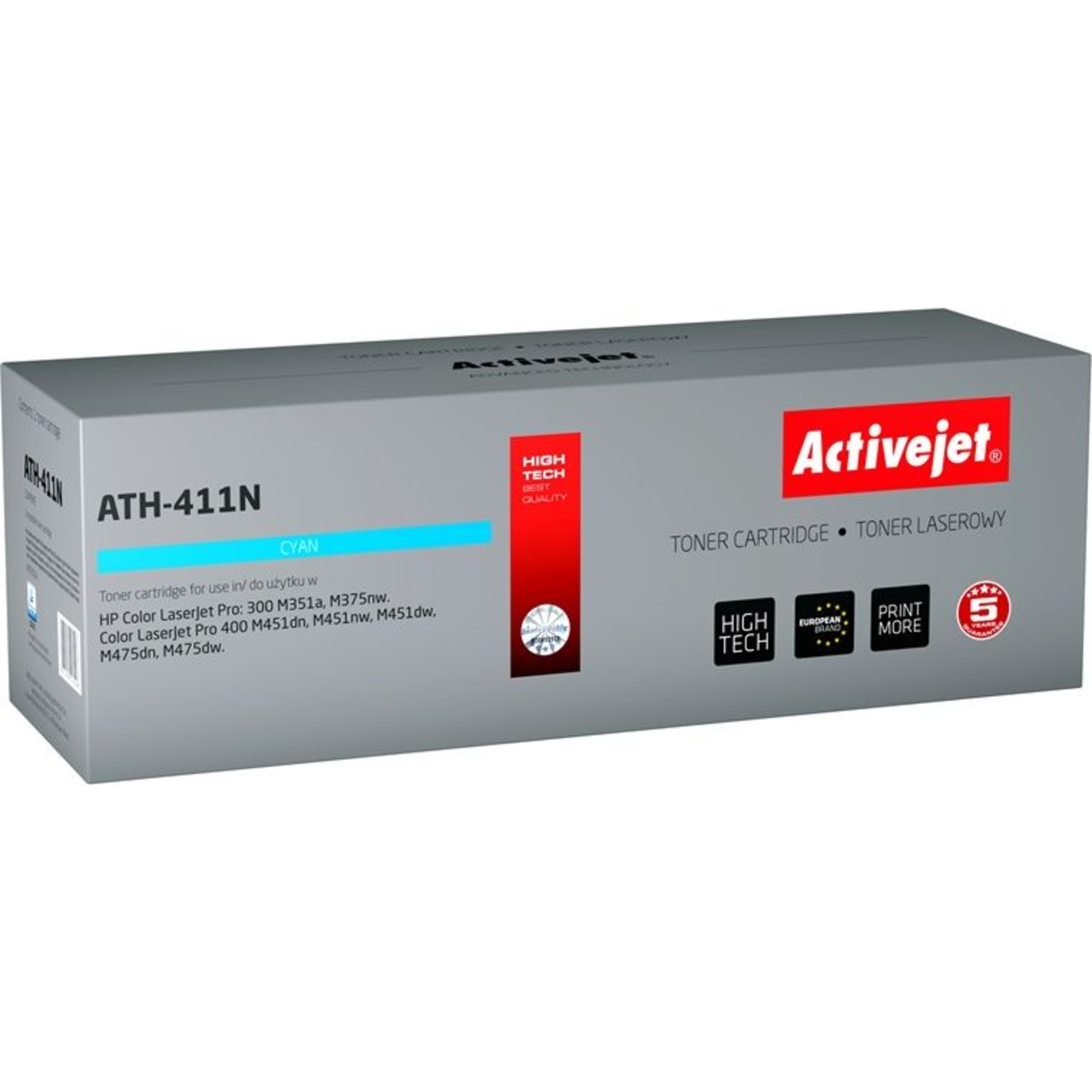 Activejet ATH-411N Toner Replacement HP 305A CE411A Supreme 2600 Pages Blue