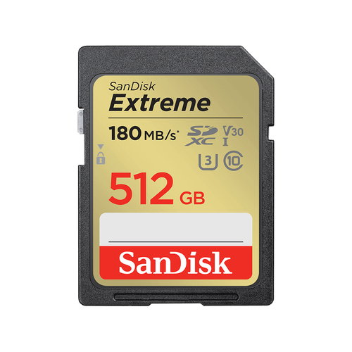 EXTREME 512GB SDXC MEMORY CARD - PLUS 1 YEAR RESCUEPRO DELUXE