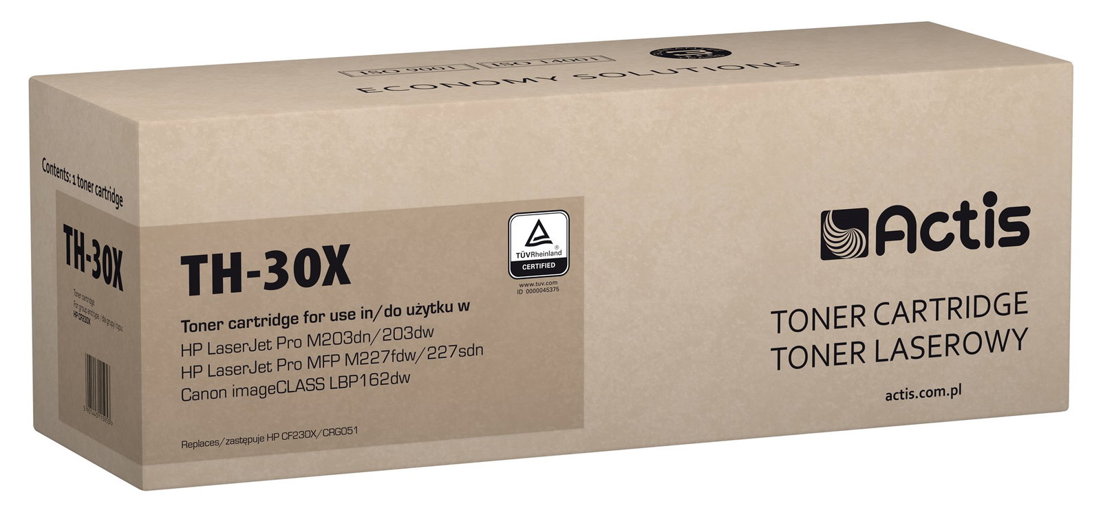 Actis TH-30X toner (replacement for HP 30X CF230X; Standard; 3500 pages; black)