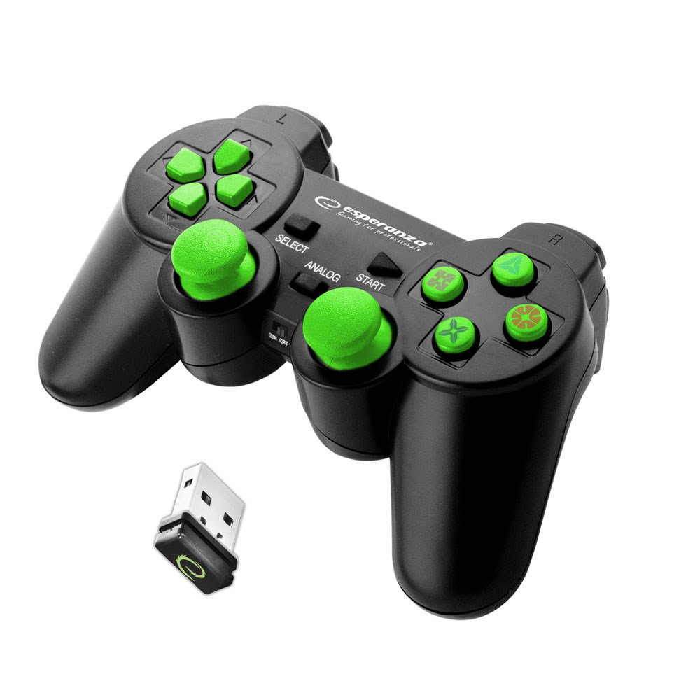 Esperanza EGG108G Gaming Controller Gamepad PC,Playstation 3 Analogue Digital USB 2.0 Black,Green