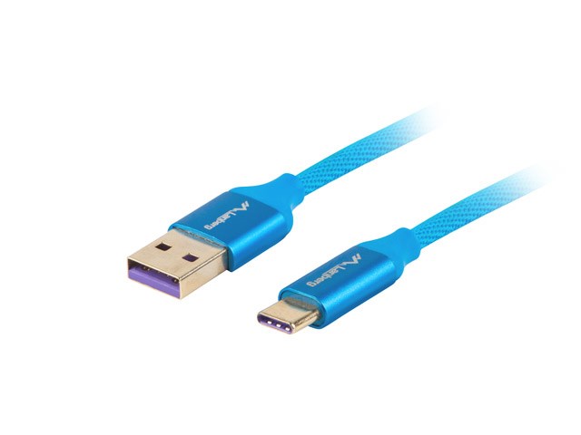 Lanberg CA-USBO-21CU-0010-BL USB cable USB 2.0 1 m USB A USB C Blue
