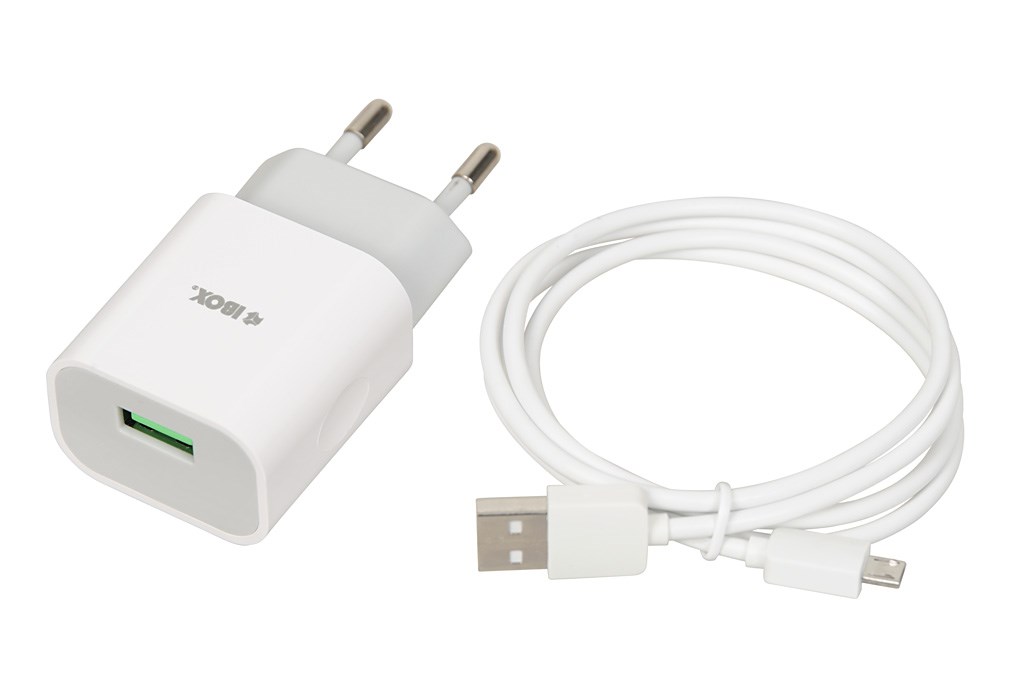 Power charger iBOX C-41 USB 2A, 1 USB port, microUSB cable, White
