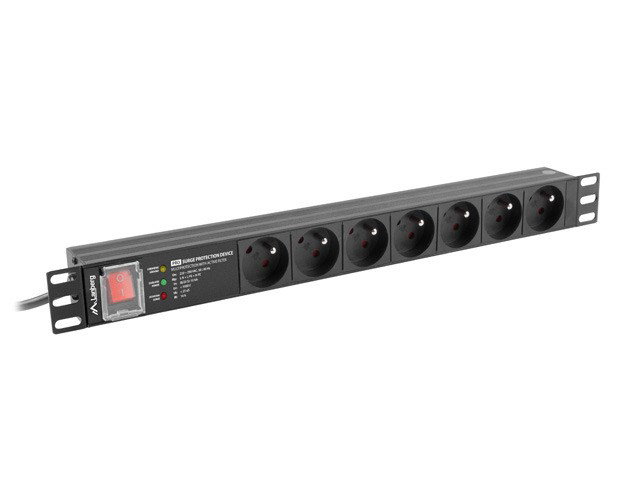 LANBERG POWER STRIP PDU RACK 19 (1U, 16A, 7X 230V PL, 2m)