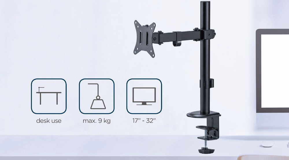 Gembird MA-D1-03 monitor mount stand 81.3 cm (32) Desk Black
