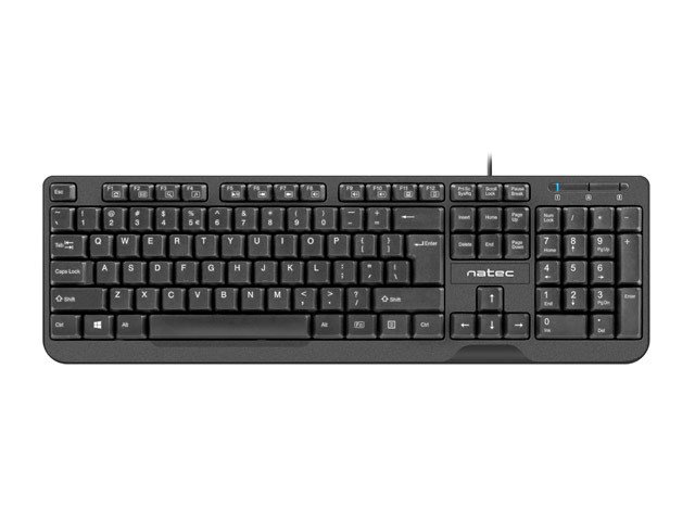 NATEC KEYBOARD TROUT SLIM USB, US LAYOUT, BLACK