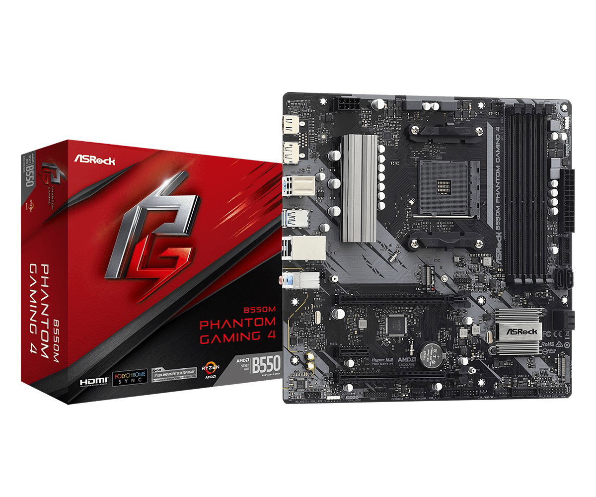 Asrock B550M Phantom Gaming 4 Socket AM4 micro ATX AMD B550