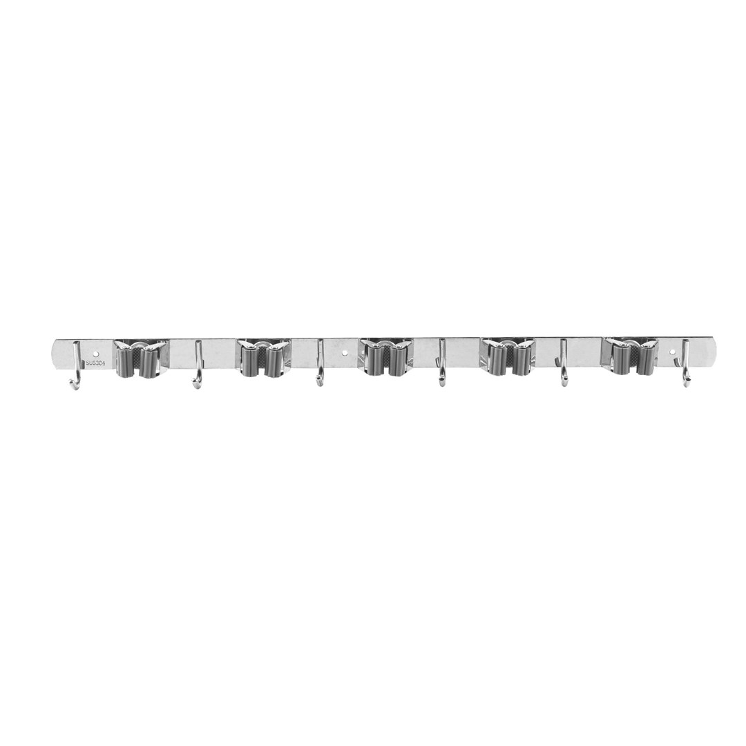Maclean wall-mounted organizer for garden tools and mops, steel, with hooks, max. load 20 kg, width 60 cm, MC-185