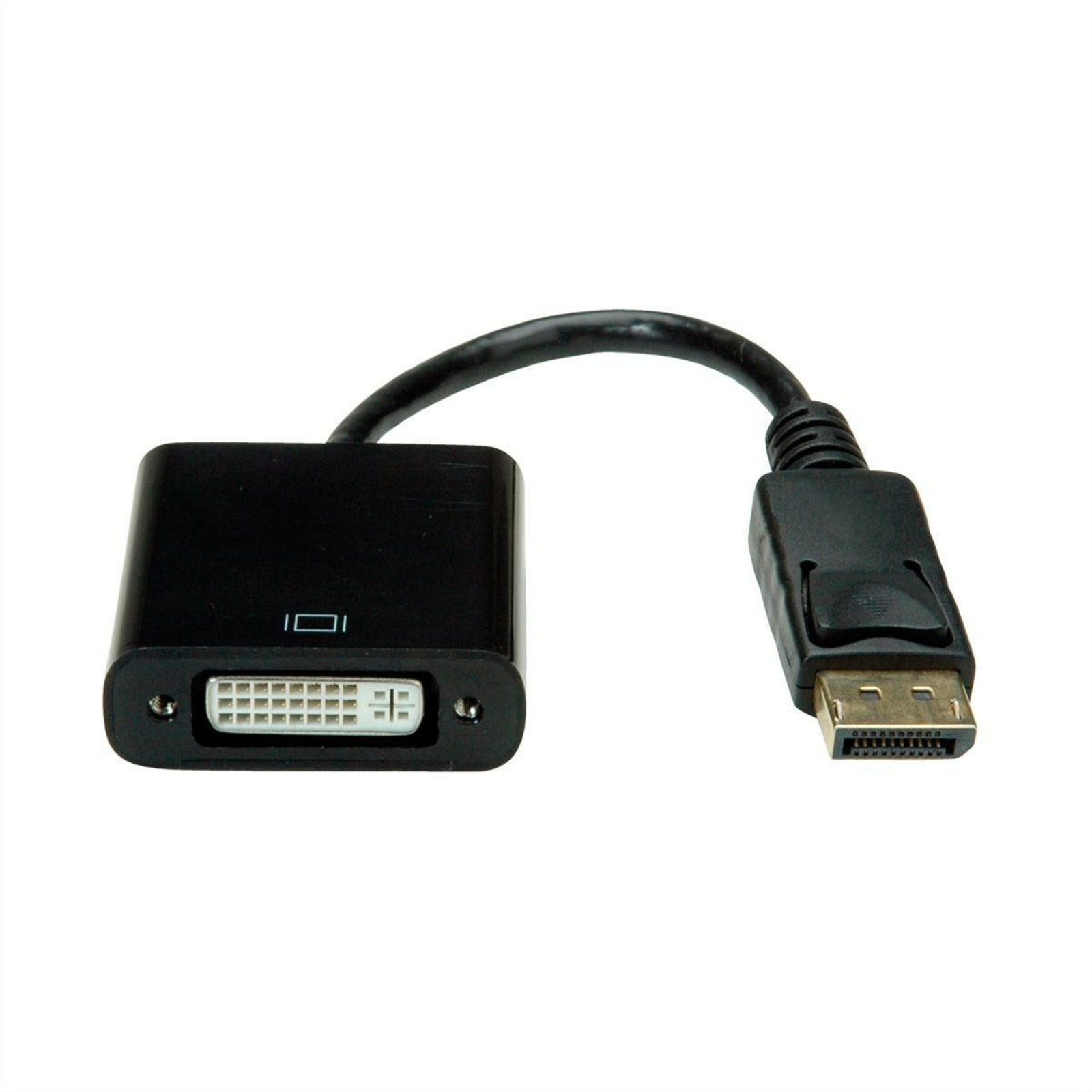 Value DisplayPort DVI Adapter Cable Plug DVI-D 24+1-pin Socket 0.15 M Black DisplayPort-K