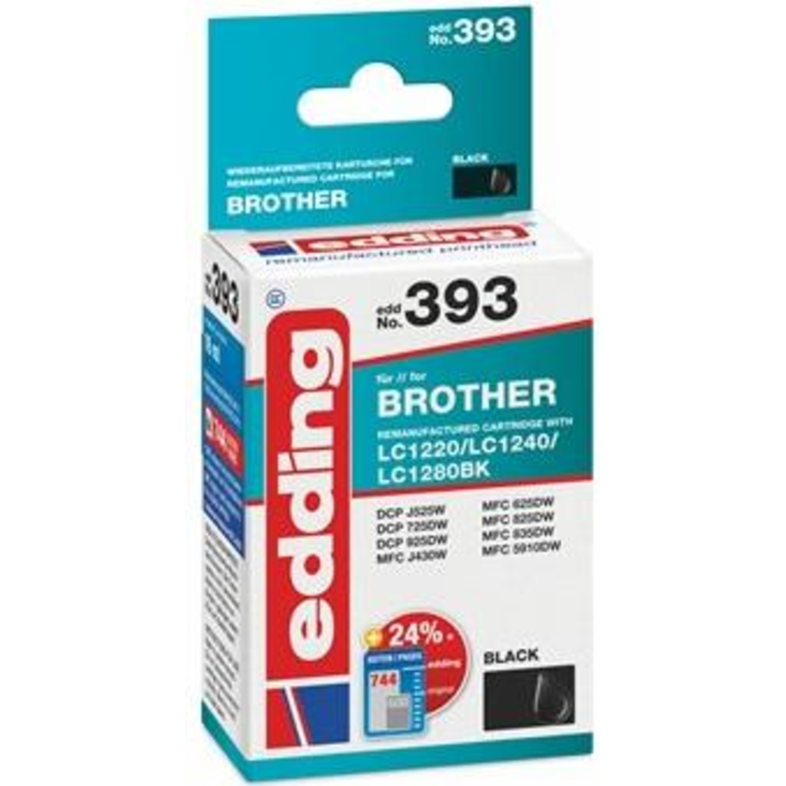 edding EDD-393 Black Printer Cartridge Compatible with Bredher LC-1240BK