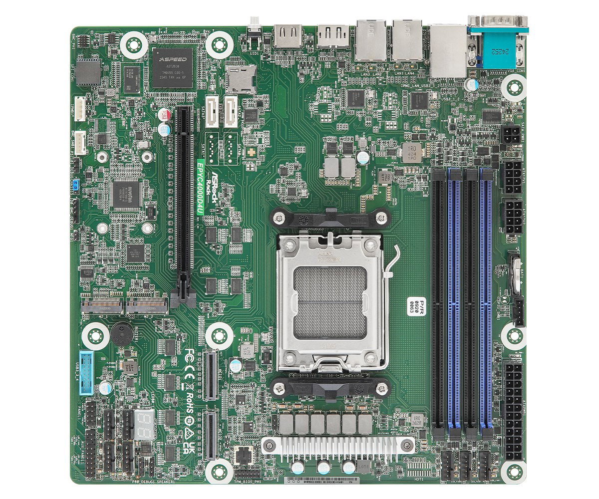 Asrock EPYC4000D4U motherboard KNOLL3 X300 Socket AM5 micro ATX