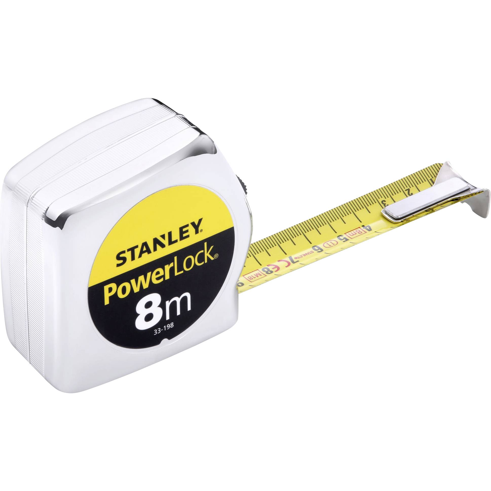 BLACK+DECKER Stanley Pocket Roll Tape Measure PowerLock L.8m W.25mmmm/cm EG II Ku.Automatic SB