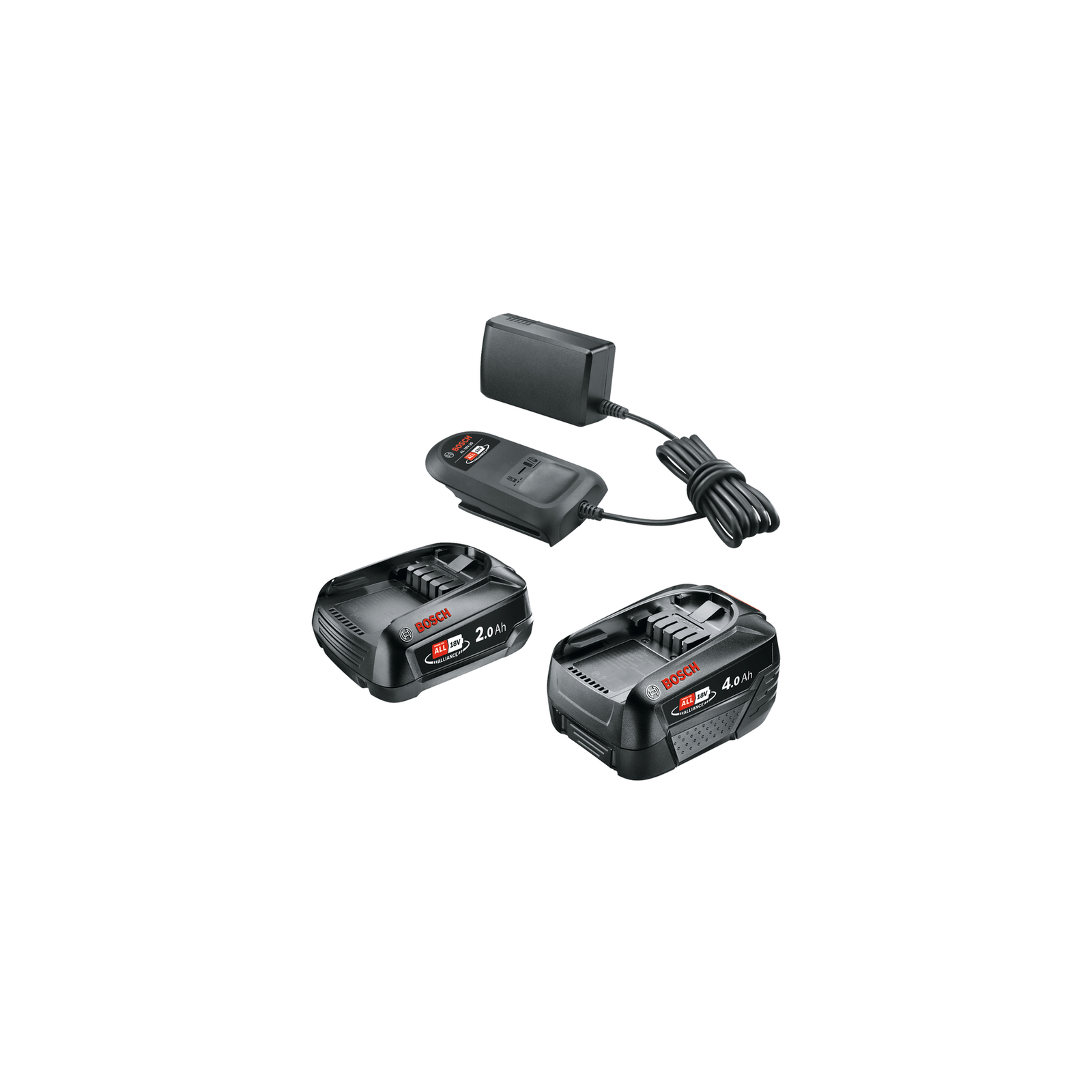 Bosch Starter-Set 18V - 2 x Akku (2,0 Ah + 4,0 Ah) Battery & charger set