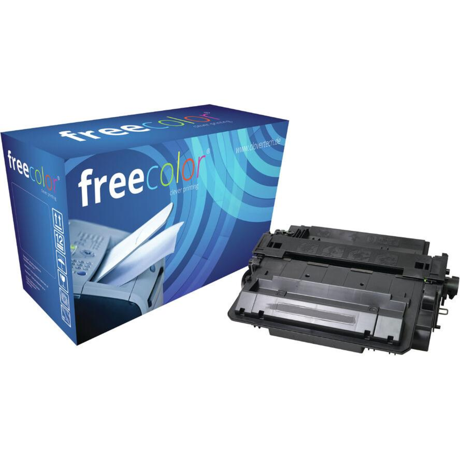 FREECOLOR Toner Black for LJ P3015 X Alternative to CE255X 12.500 Pages (801103)
