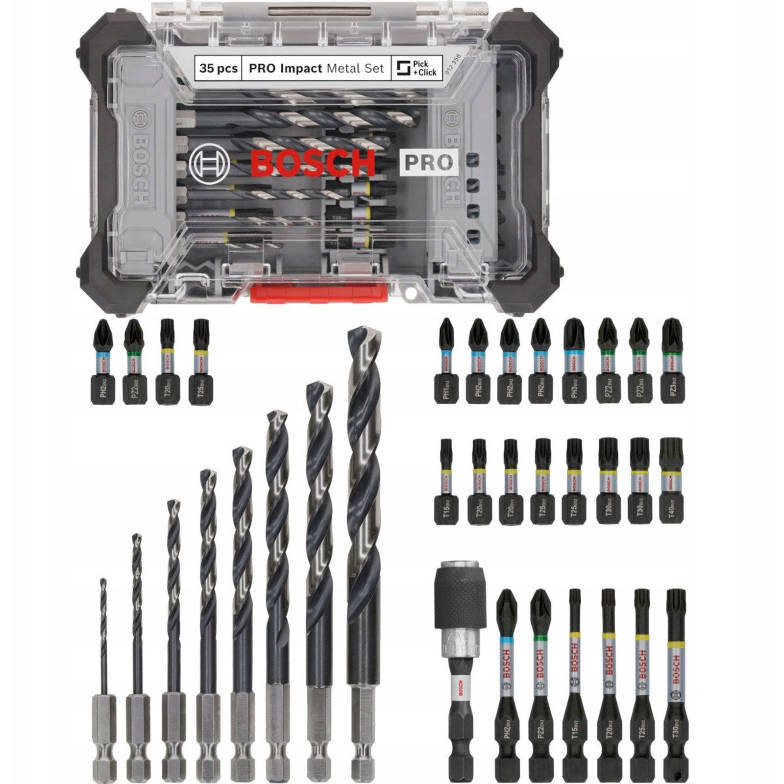 Bosch PRO Impact Drill And Bit Set 35 Pieces