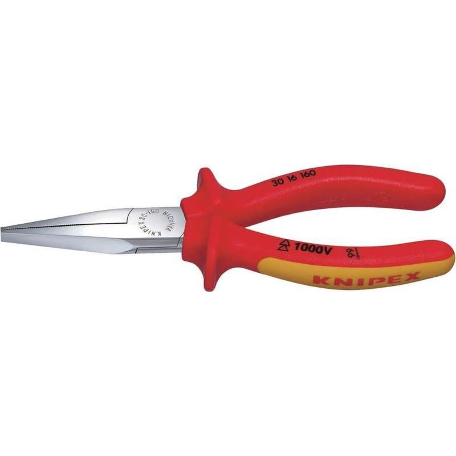 KNIPEX 30 16 160 Needle-nose Pliers 5 Mm 4.65 Cm Steel Red/Yellow 16 Cm