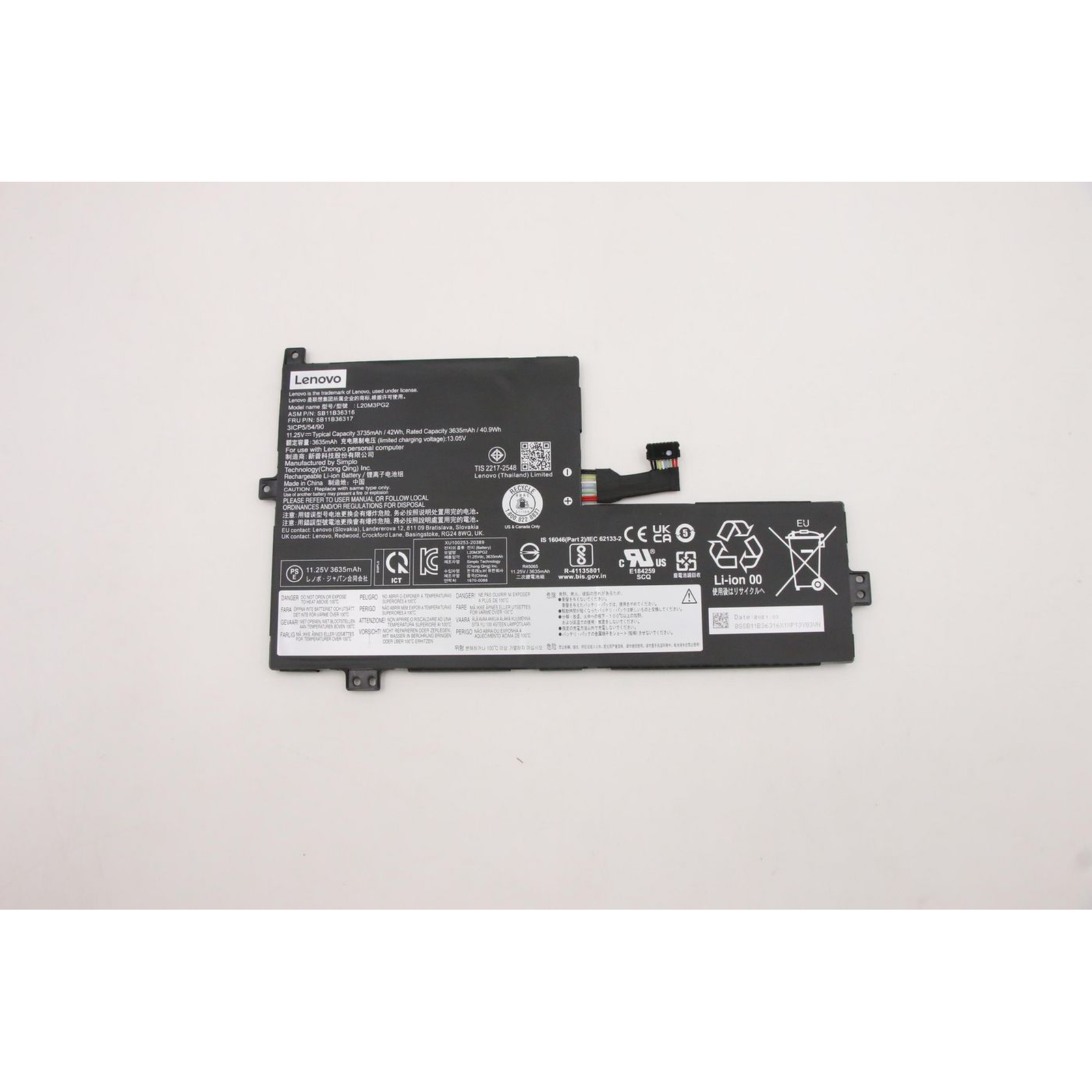 Lenovo Battery 42Wh for Flex 3 Chrome 100e Chromebook Li-polymer 11.25V 3735mAh 42Wh