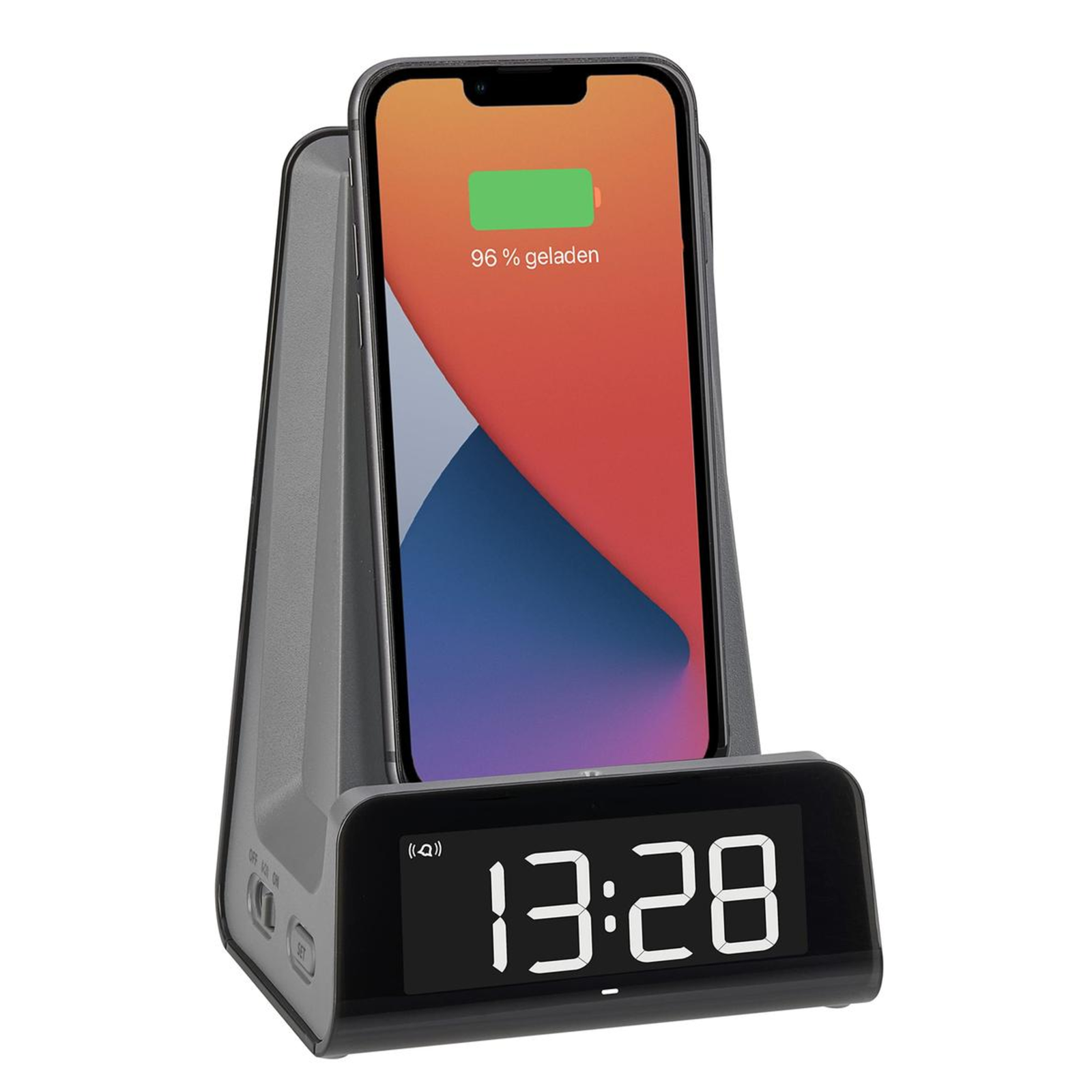 TFA Dostmann Digital Alarm Clock with ICONcharge Induction Charging Station