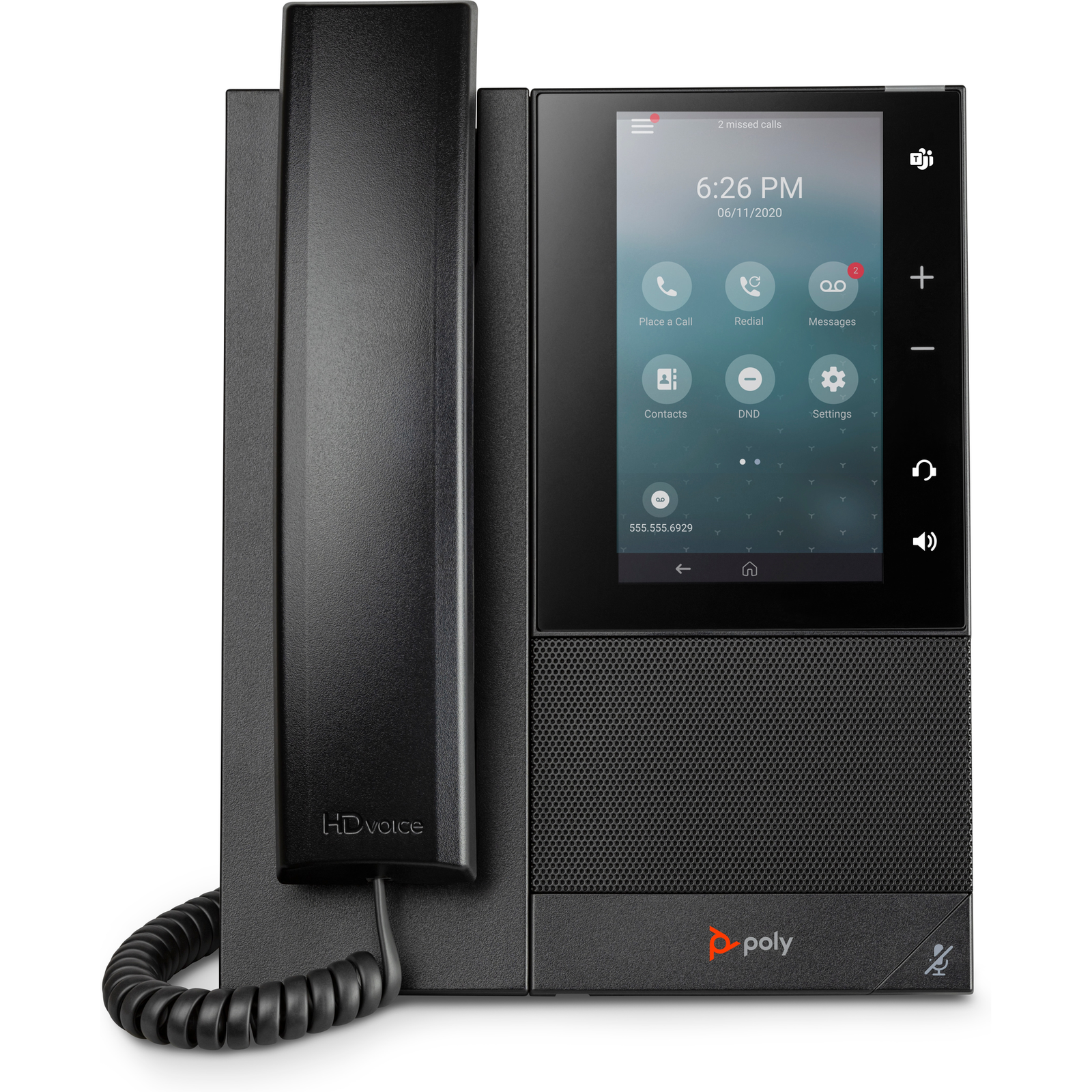 Poly CCX 500 Business Media Phone with Open SIP And PoE-capable IP Phone Black Cable