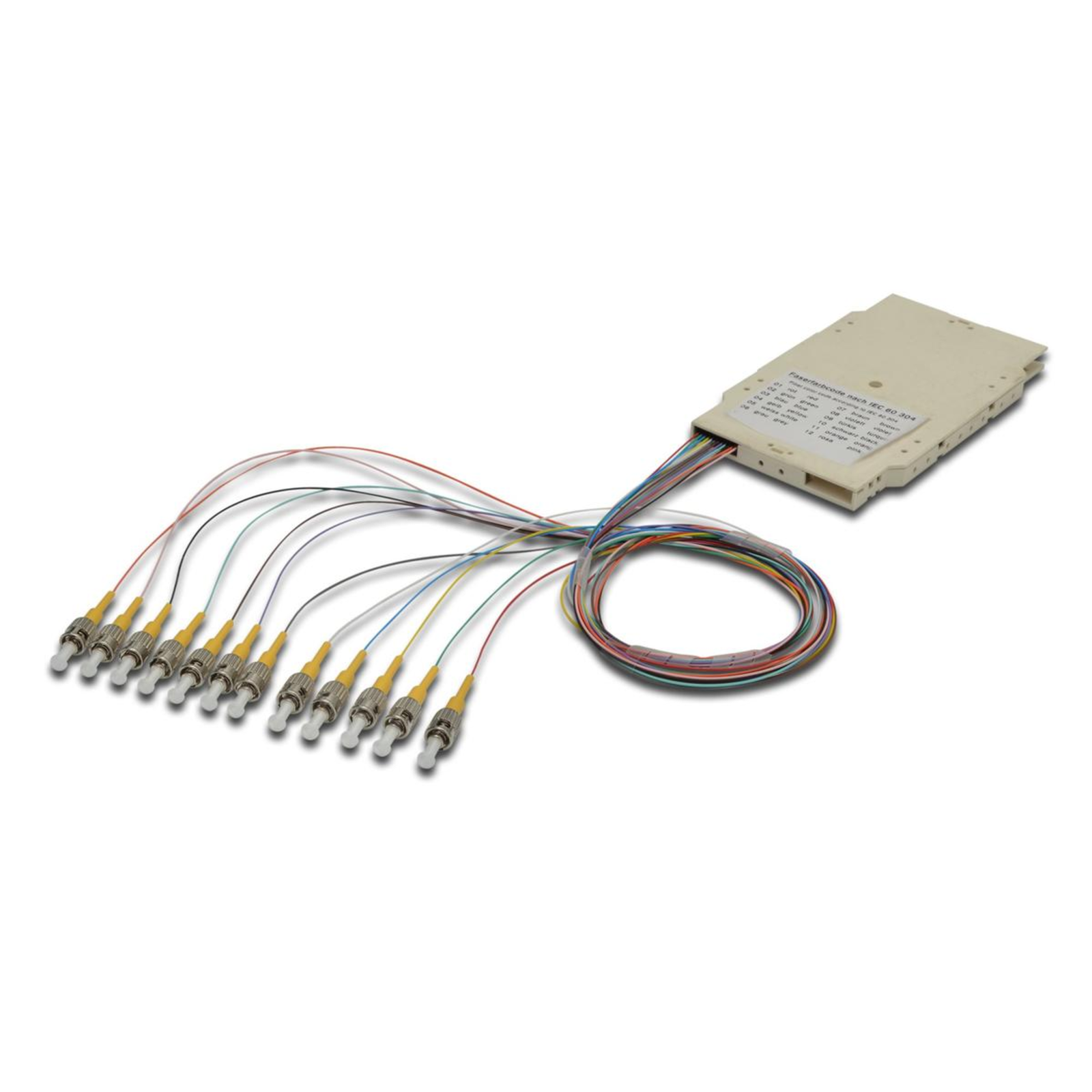Digitus Splice Cassette with 12 Pigtails Pre-assembled ST OS2 ST Multi-coloured Singlemode OS2