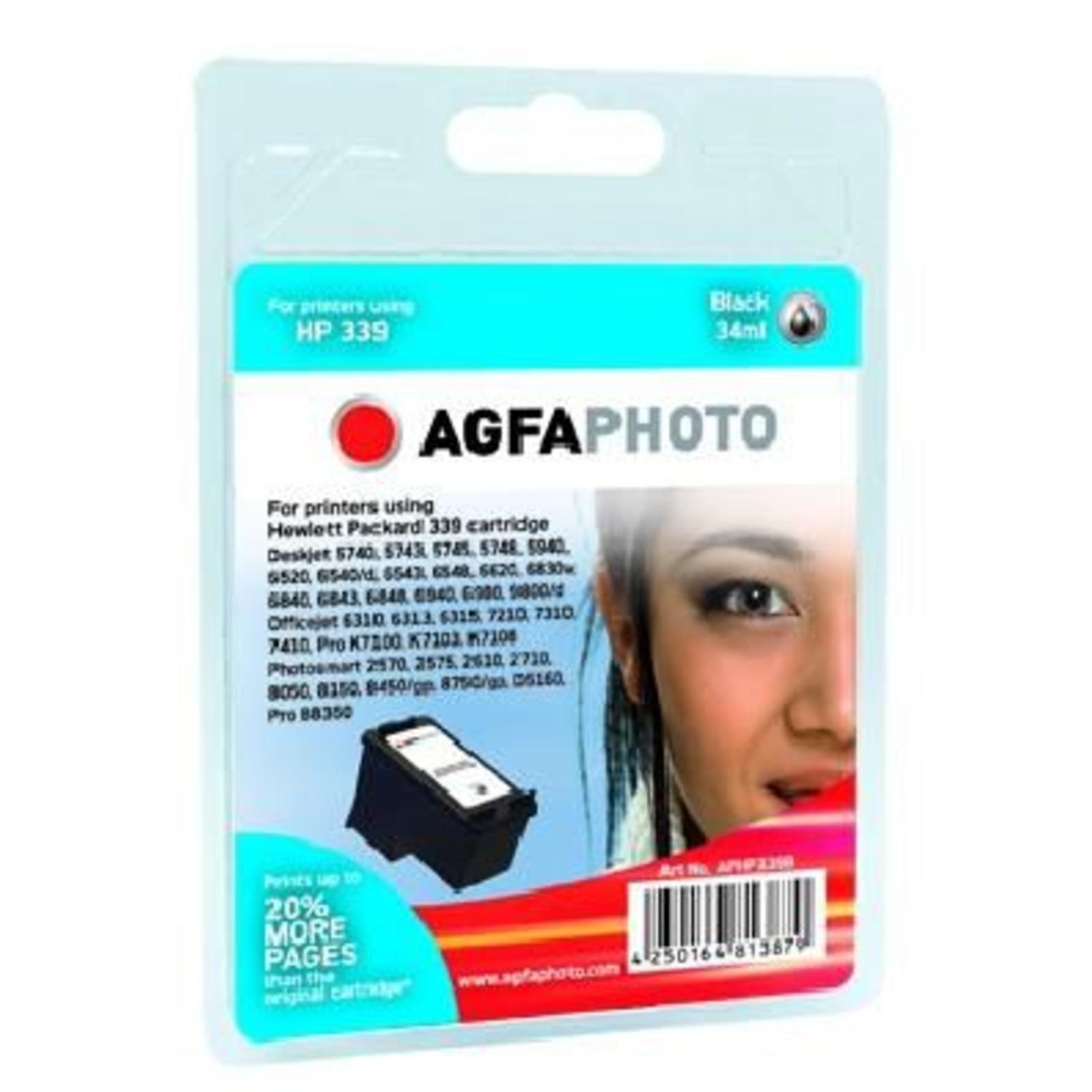 AgfaPhoto 34 Ml Black Compatible Remanufactured Ink Cartridge (alternative to HP 339 HP C8767EE)