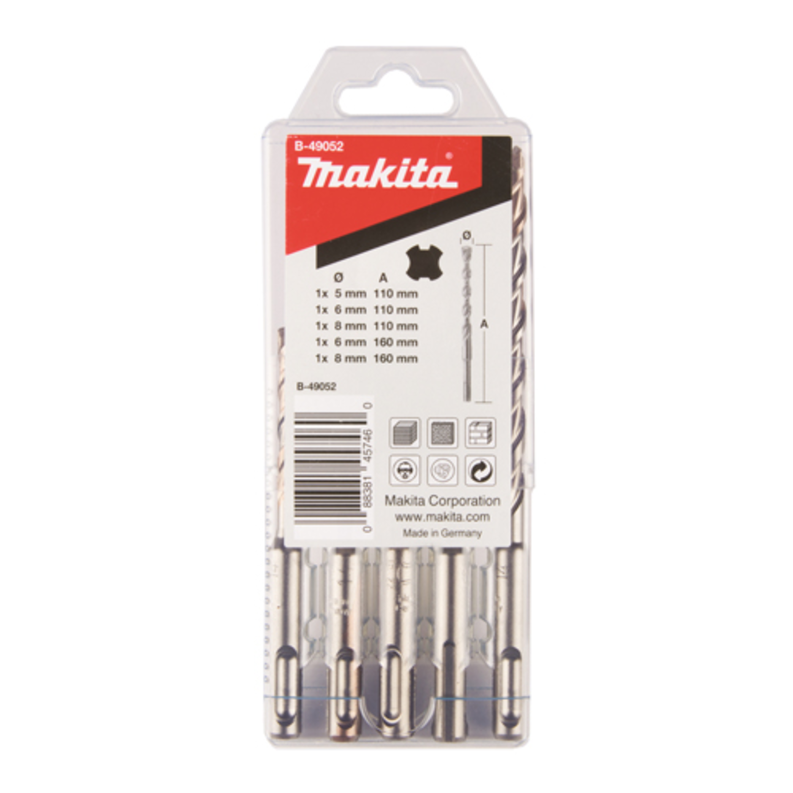 Makita B-49052 SDS-VPLUS Drill Bit Set No. 2 5 Pcs.