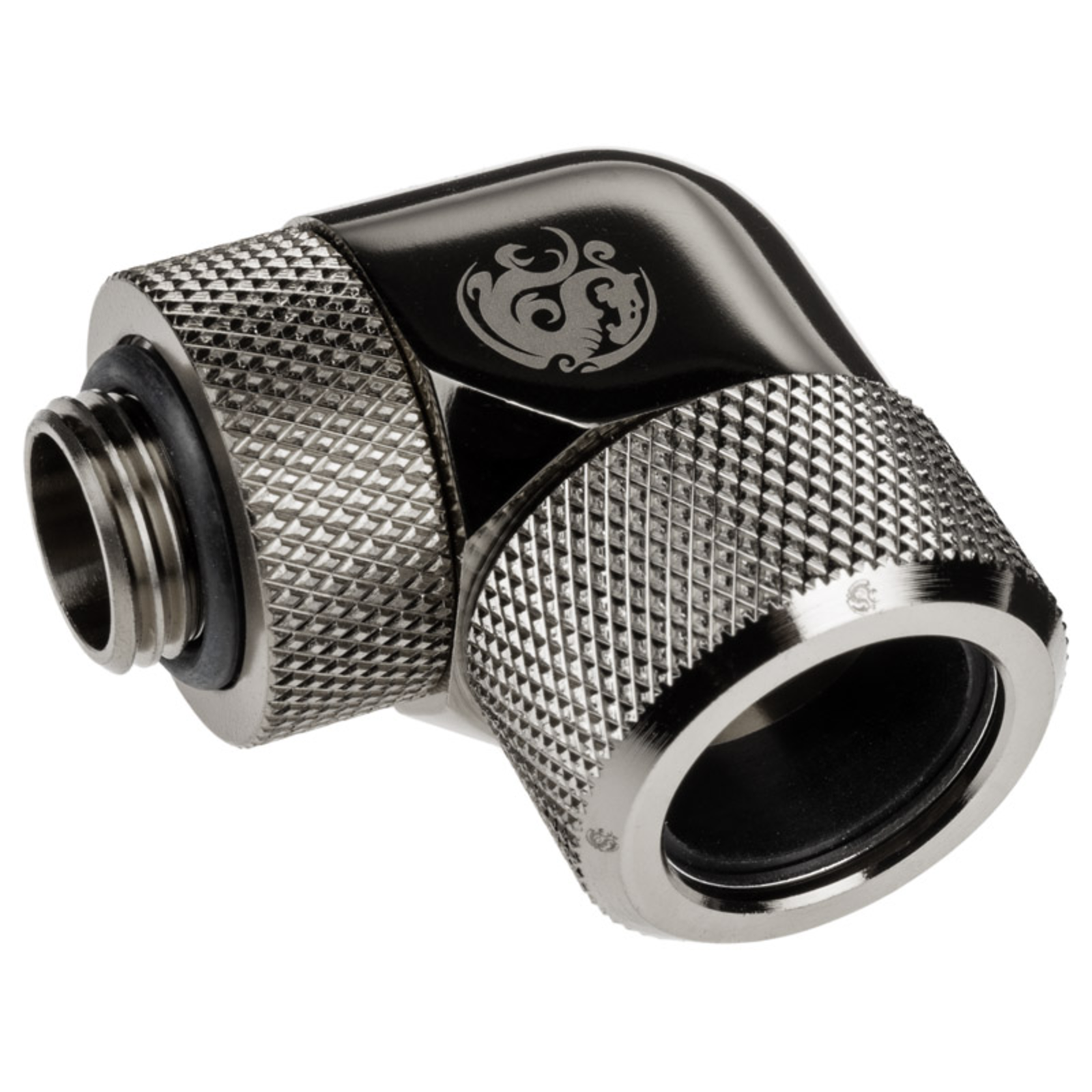 Bitspower Advanced Multi-link Adapter 90 Degree G1/4inch AG to 16mm AD Hardtube redatable Black