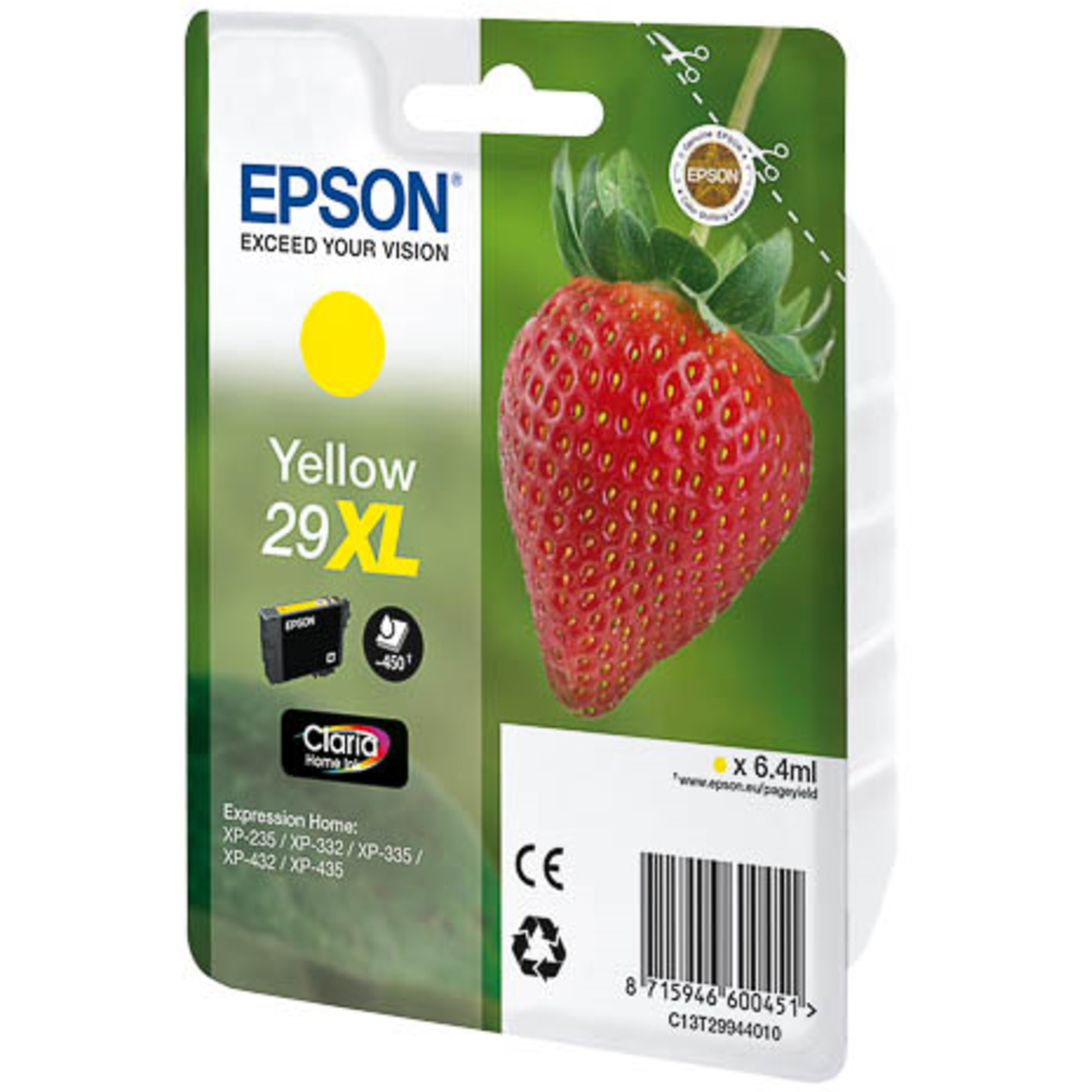 Epson 29XL Yellow Original Ink Cartridge Yellow 450 P. 6.40 Ml