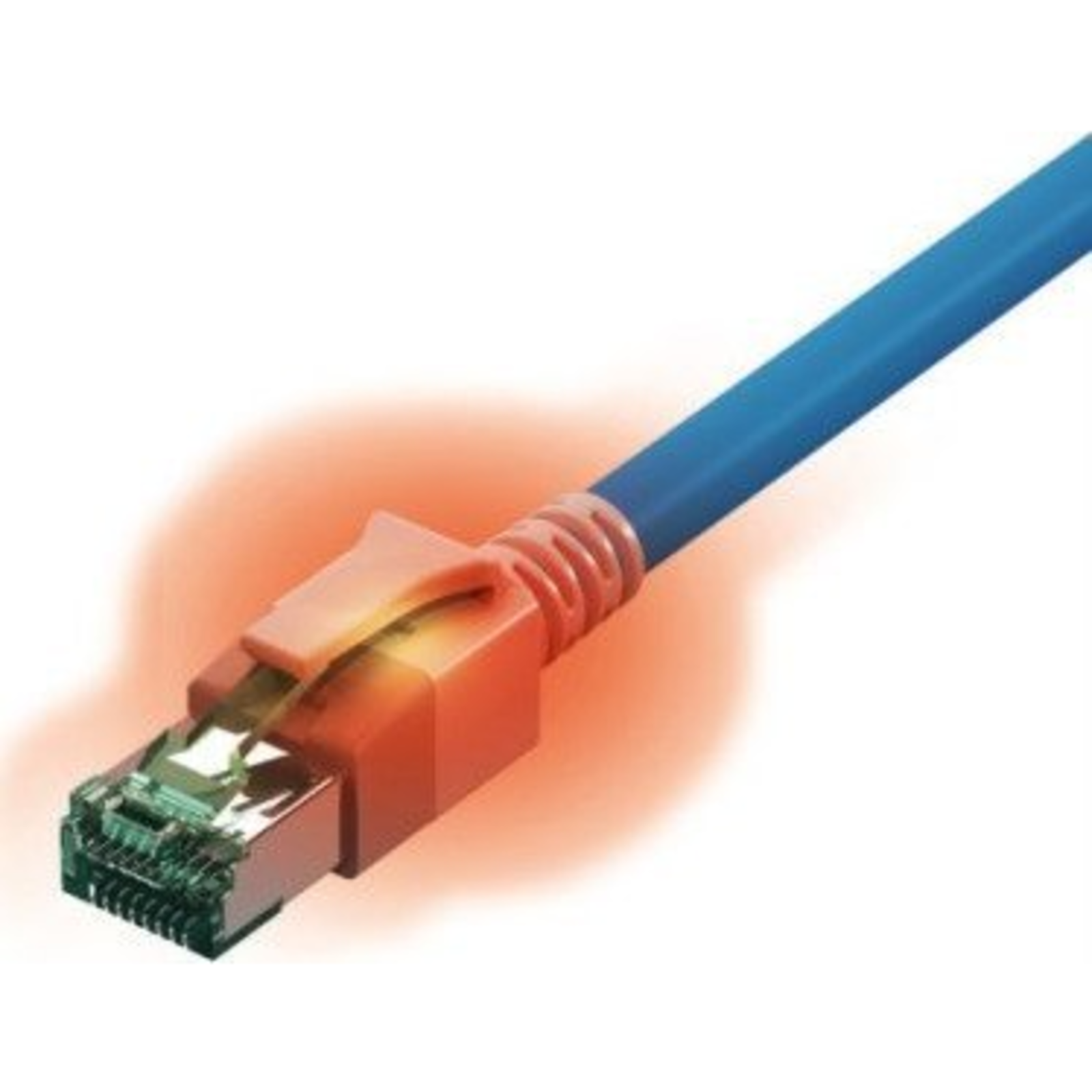 EasyLan DualBoot LED Patch Cable RJ45 S/FTP Cat.6A (Class EA) with SaCon Plug LSOH Blue 10 M