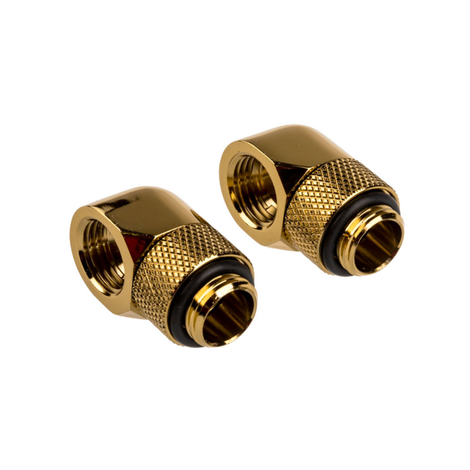 Corsair Hydro X Series Adapter 90 Degrees G1/4inch Male to G1/4inch Female Pack of 2 redatable gold