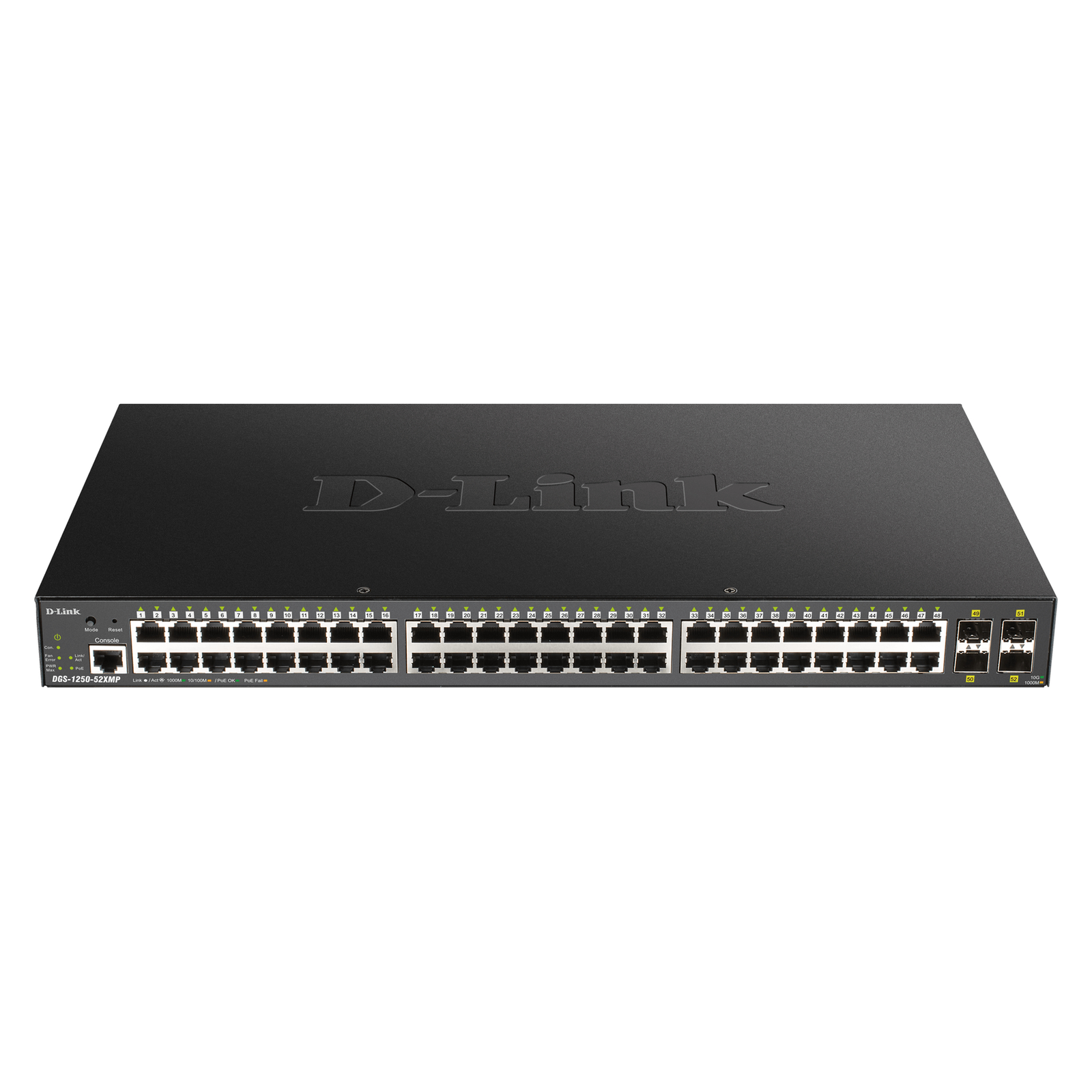 D-Link DGS 1250-52XMP Switch L3 Lite Smart 48 X 10/100/1000 PoE + 4 10 Gigabit SFP+ Rack-mountable