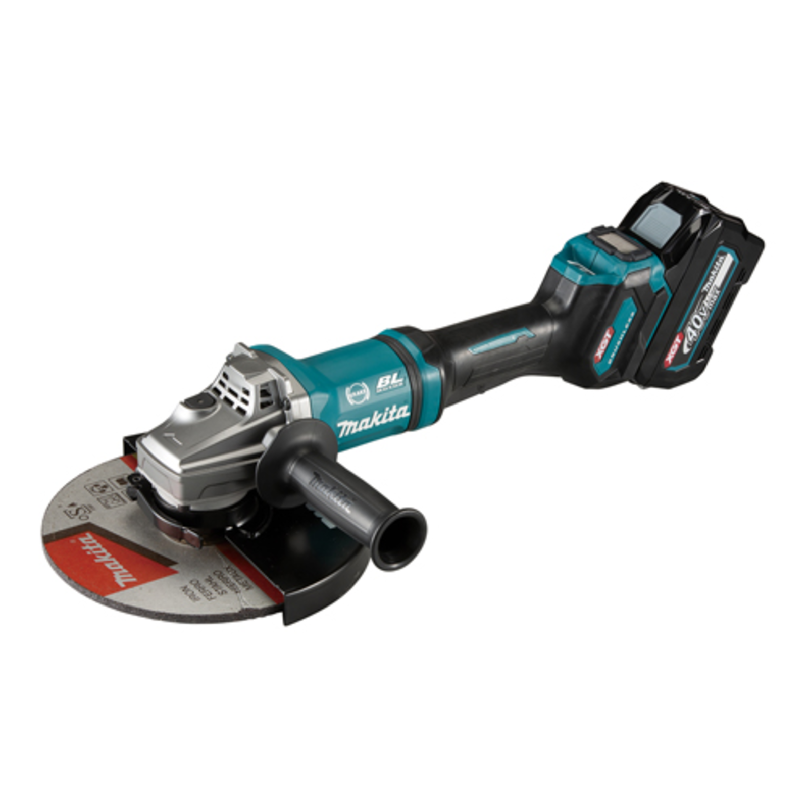 Makita Cordless Angle Grinder GA038GT201 XGT 40Volt Blue Black 2x Li-Ion XGT Battery 5.0Ah Case