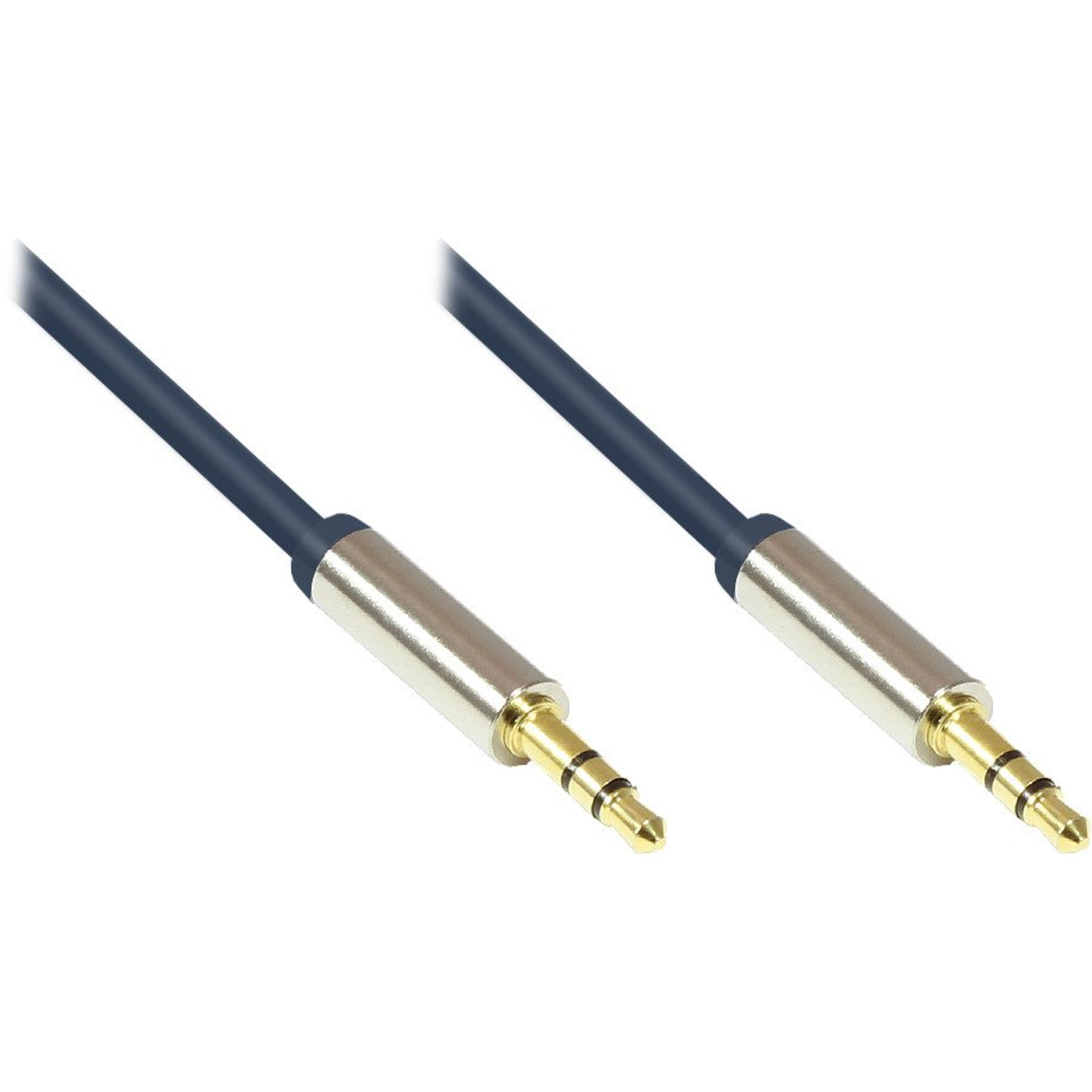 Good Connections Audio Connection Cable High-Quality 3.5mm 2x Jack Plug Metal Housing Dark Blue 3 M