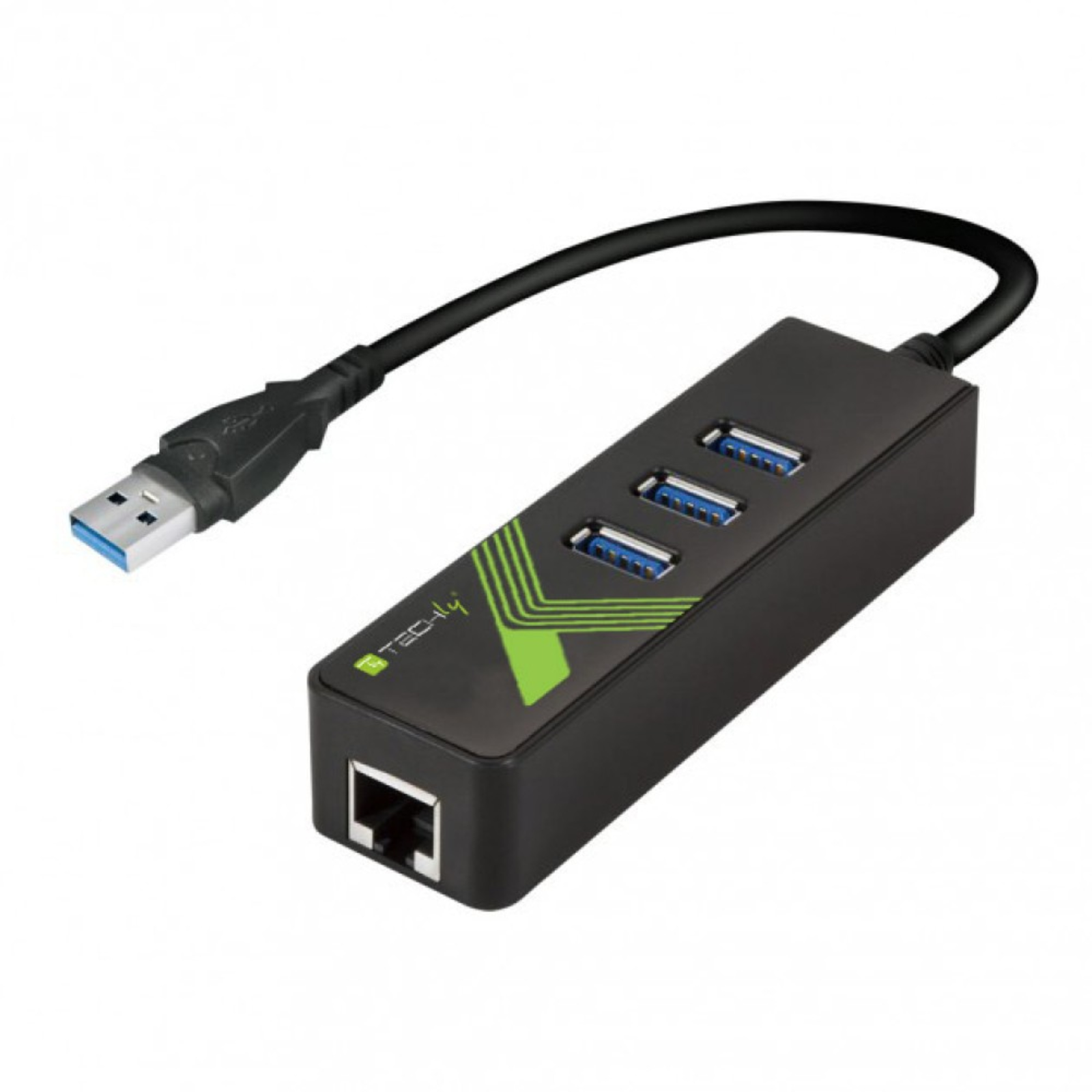 Techly USB 3.0 Adapter A. Gigabit Ethernet W. 3USB3.0 S