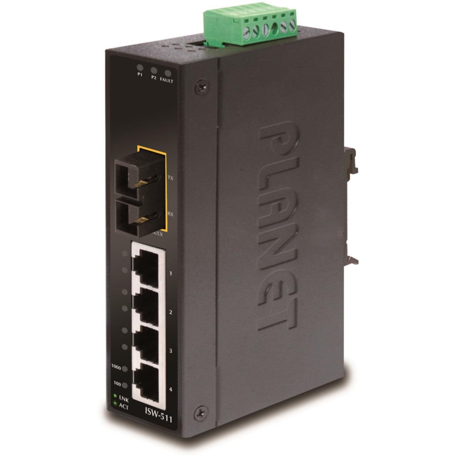 PLANET IP30 Slim Type 4-Port Industrial Switch + 1x 100FX SFP